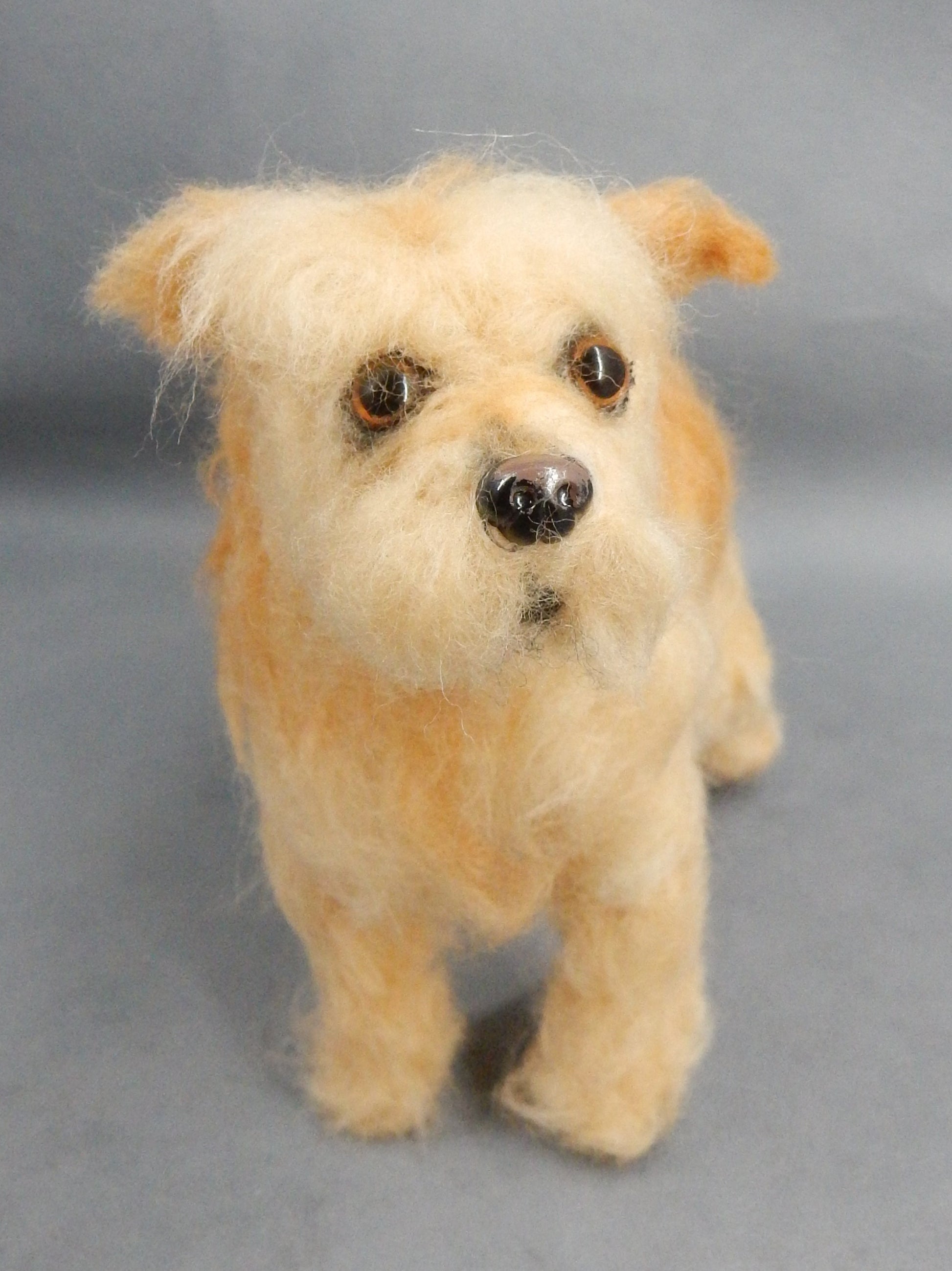 Needle-felted Wheaten Terrier mix breed felted dog replica