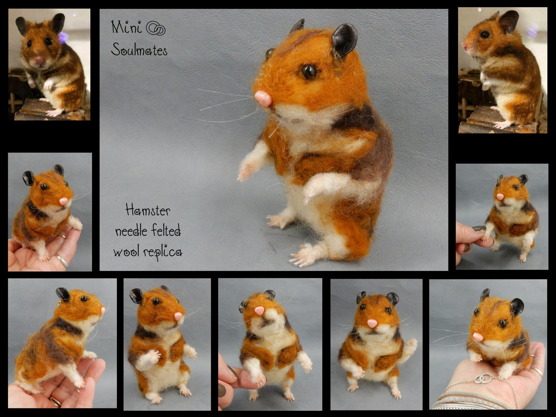 needle-felt Hamster replica life-size effigy