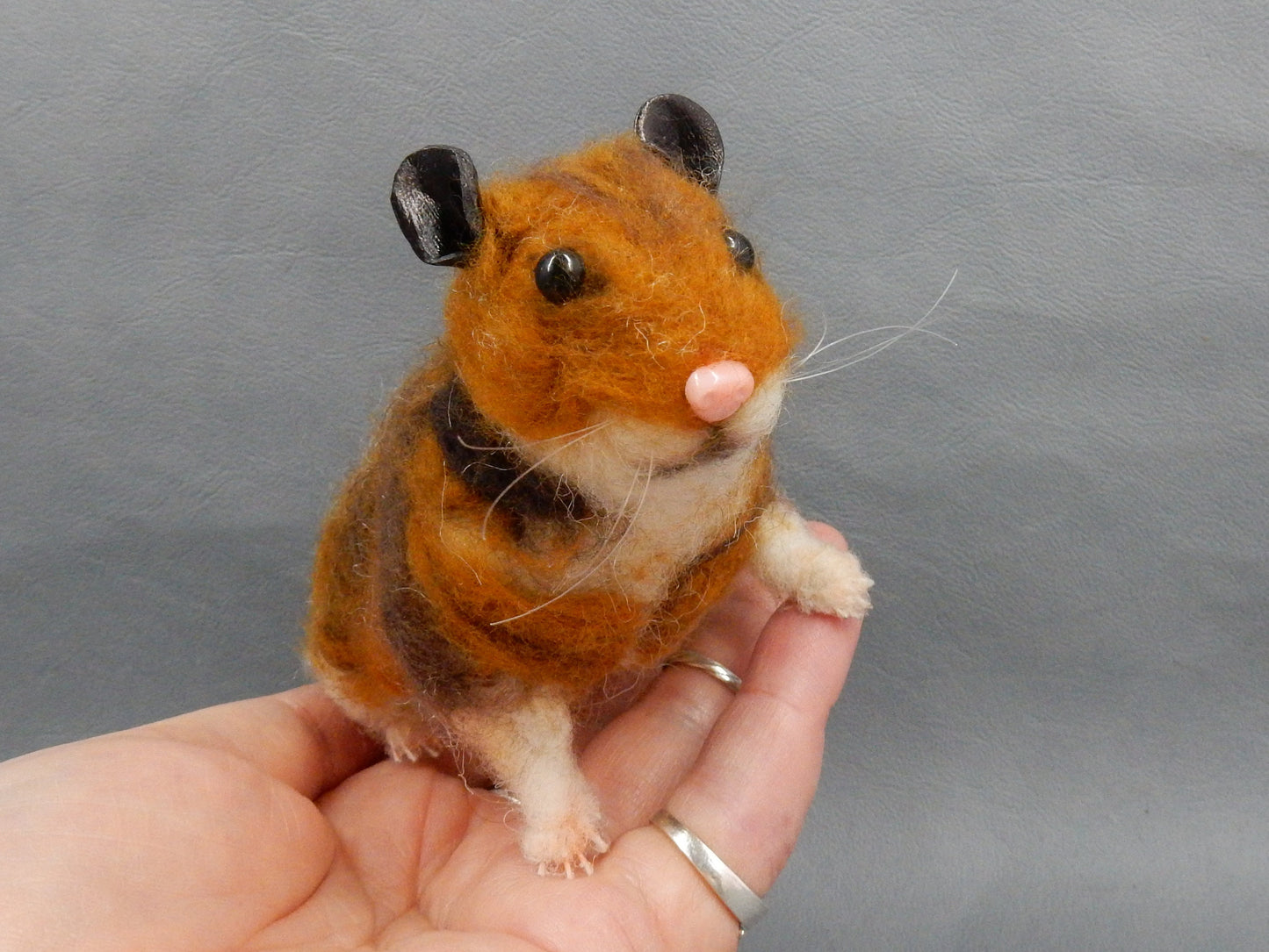 needle-felt Hamster replica life-size effigy