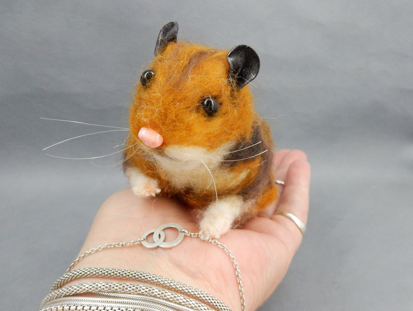 needle-felt Hamster replica life-size effigy