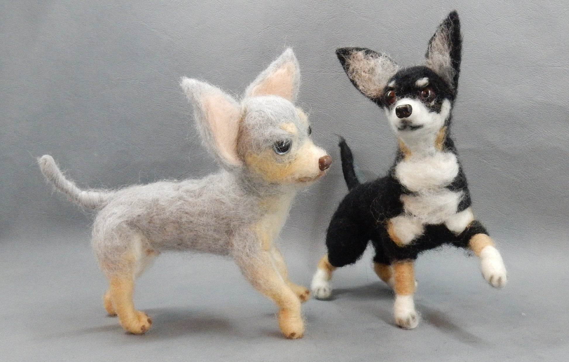 Lilac Fawn Chihuahua needle-felt dog replica