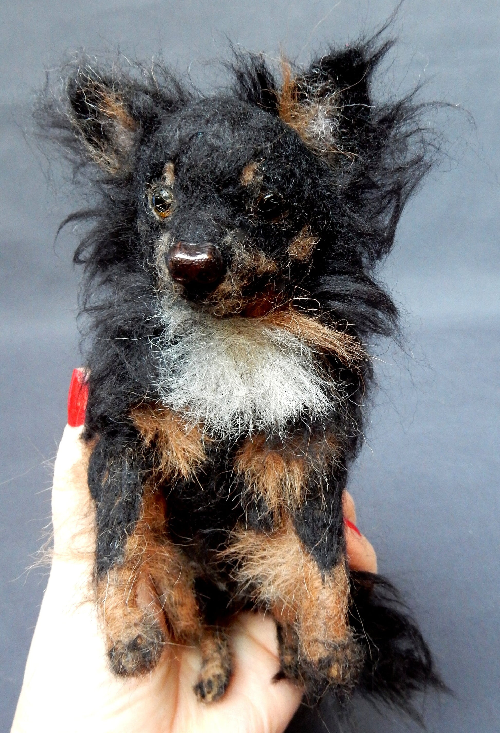 Chihuahua needle-felt dog replica 