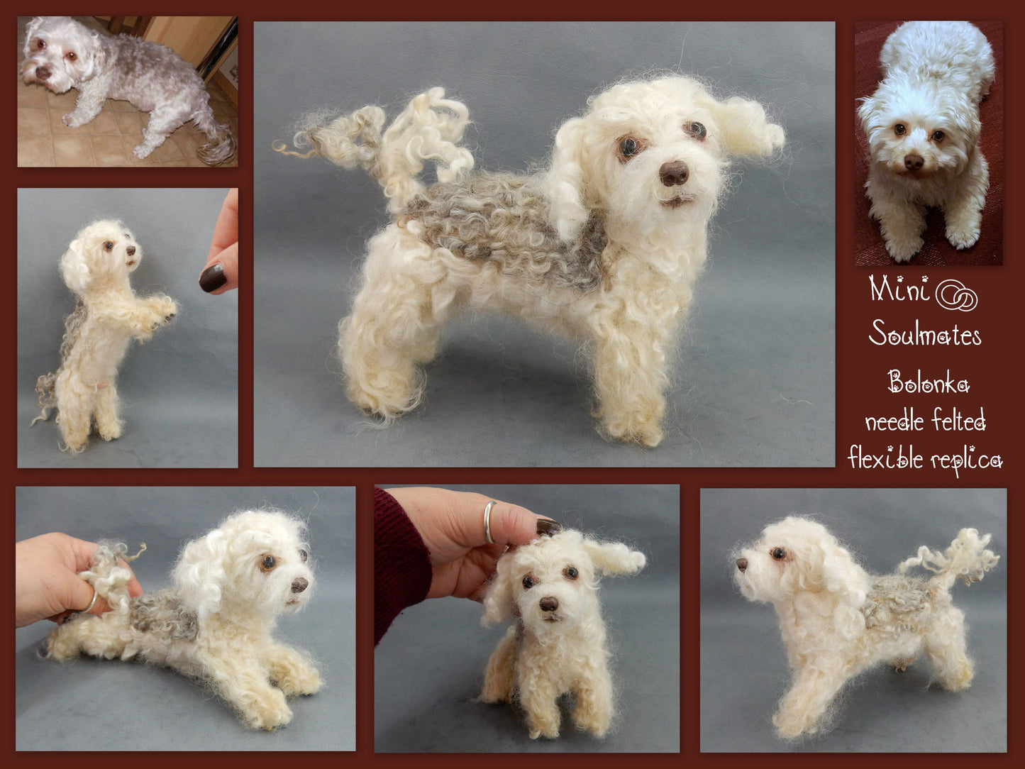 Bolonka needle-felted dog miniature