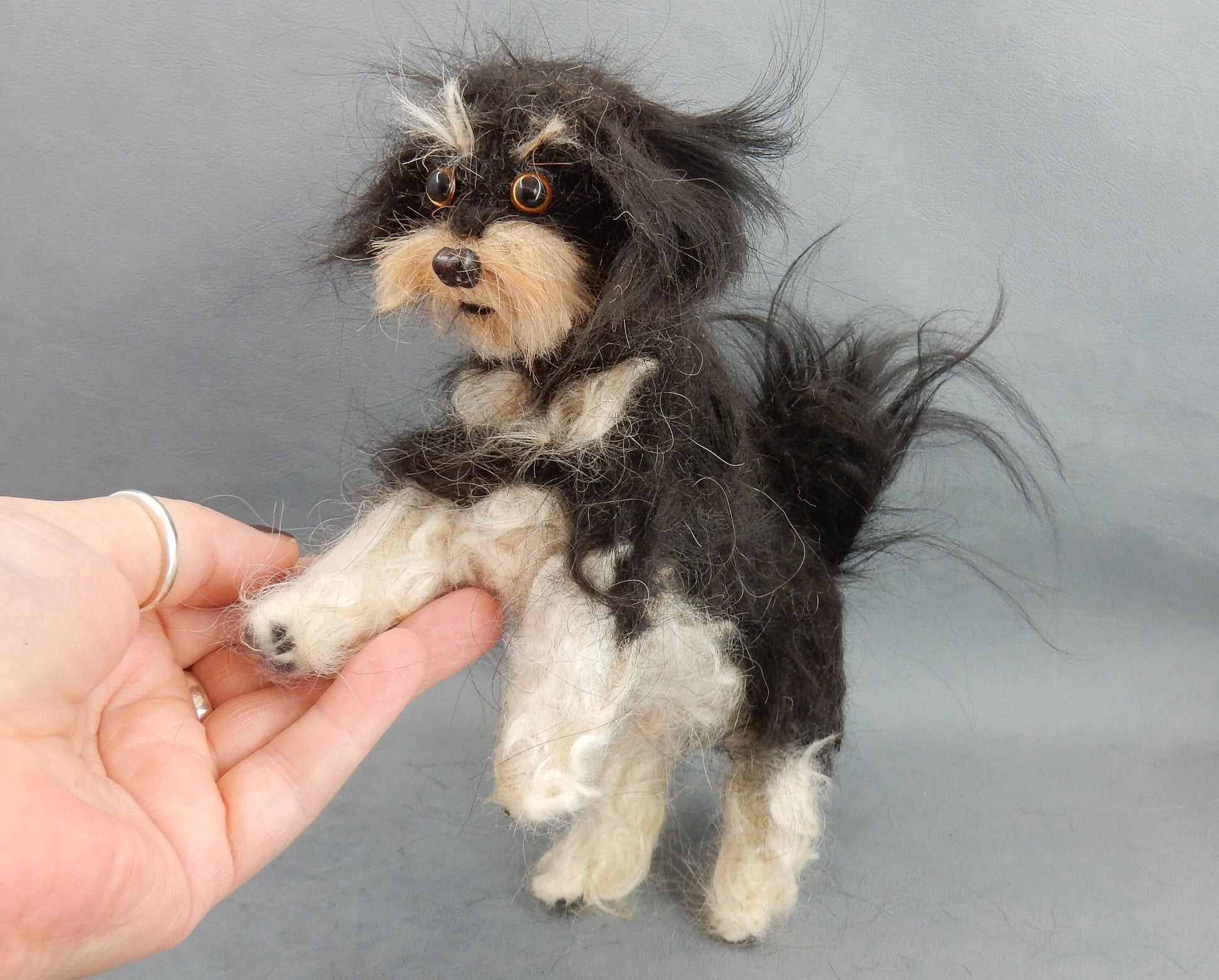 Bolonka needle-felted dog miniature