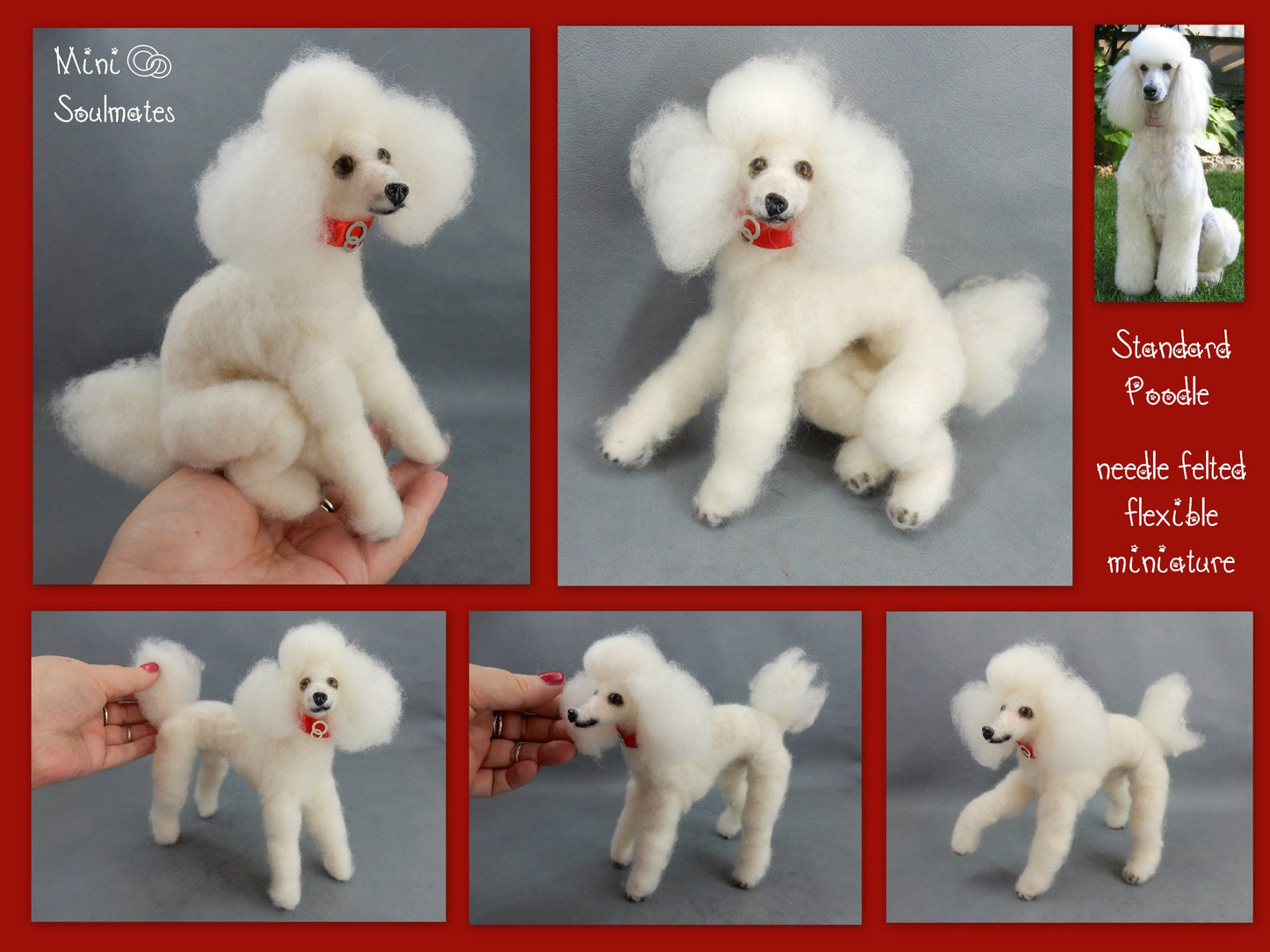 White Poodle mom gift idea custom dog double