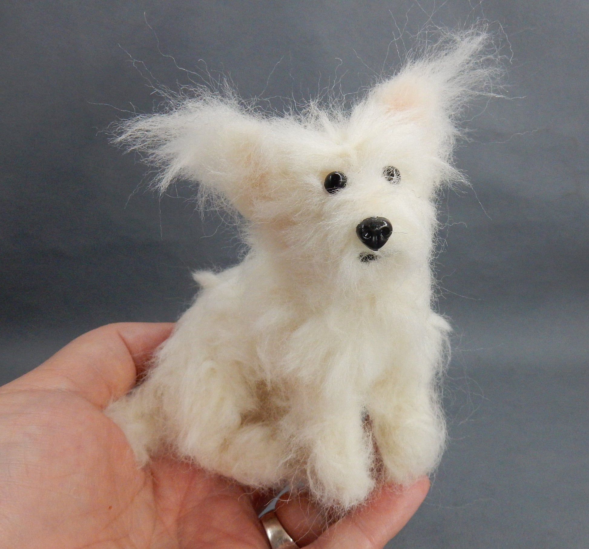 Westie felted sculpture custom dog replica needle felt dog miniature c