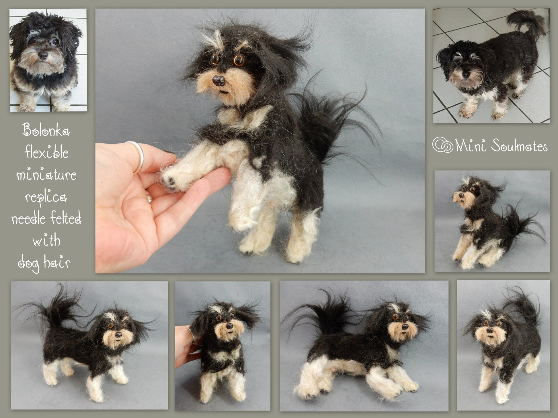 Bolonka needle-felted dog miniature