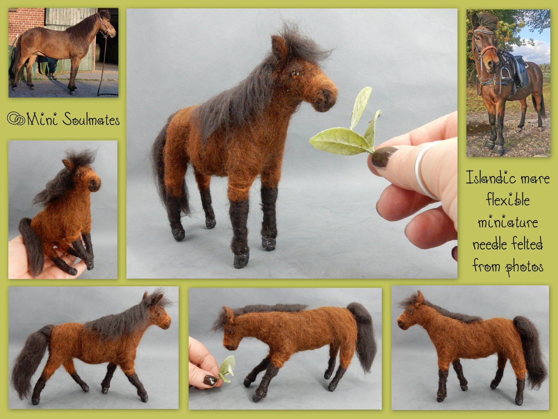 Custom horse lover gift needle felted horse replica