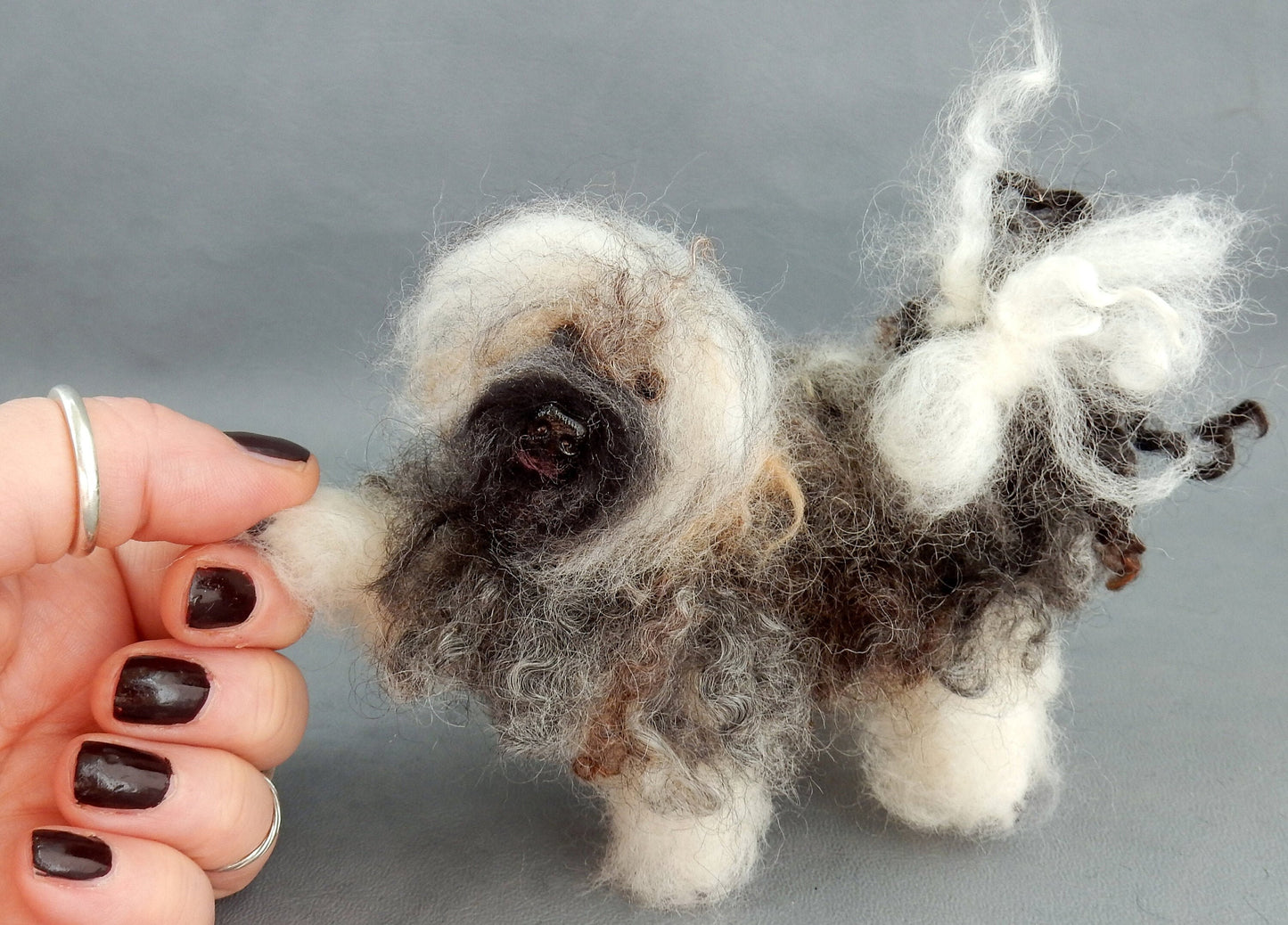 Lhasa Apso needle-felted dog Tibetan Terrier dog felt miniature