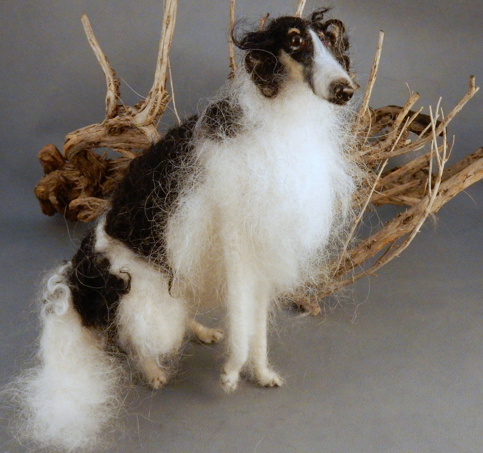 Borzoi needle-felted dog miniature