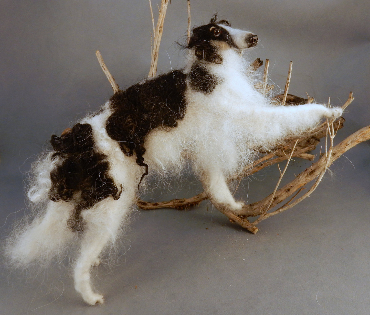 Borzoi needle-felted dog miniature