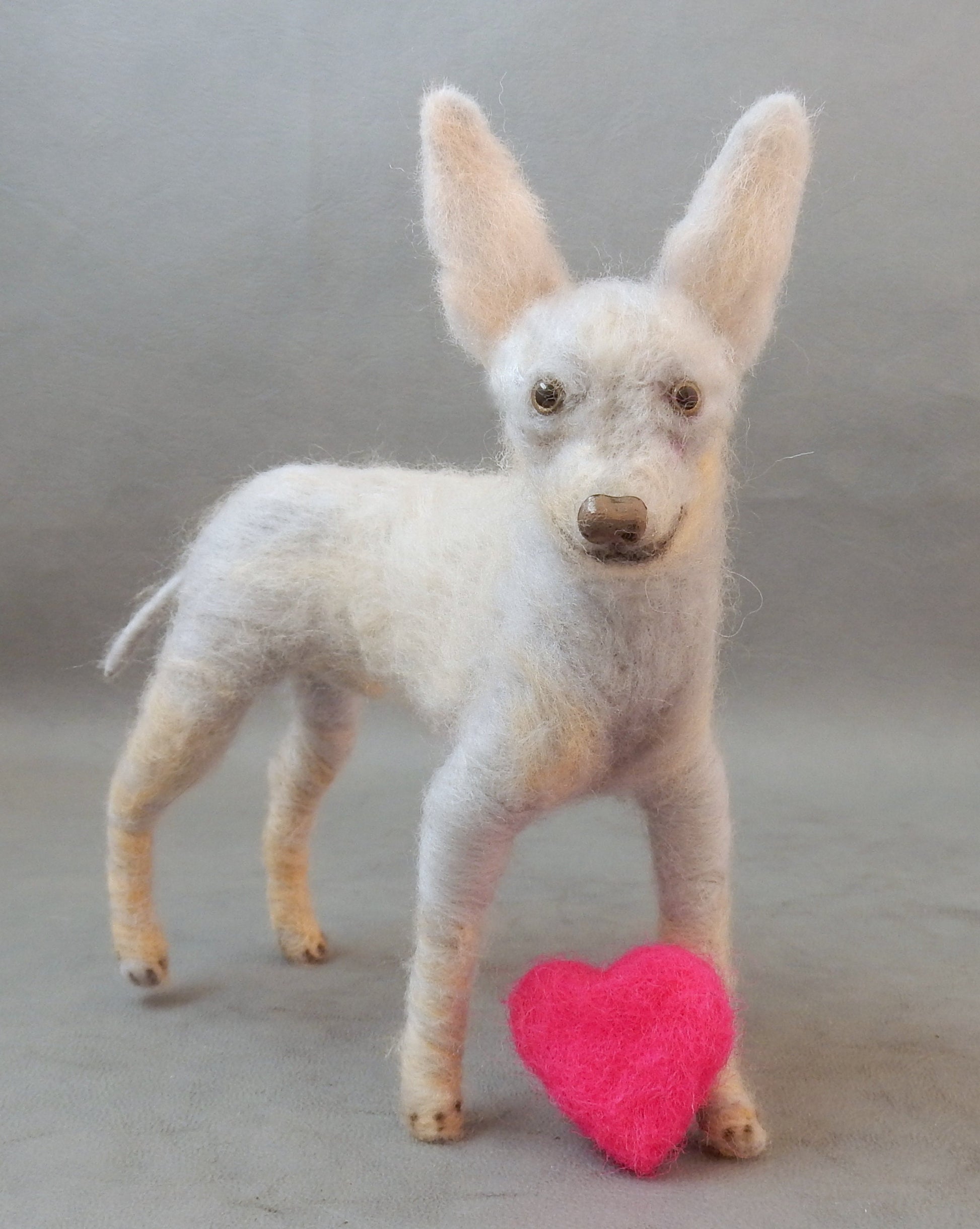 needle felted dog Russkiy Toy Terrier custom dog replica