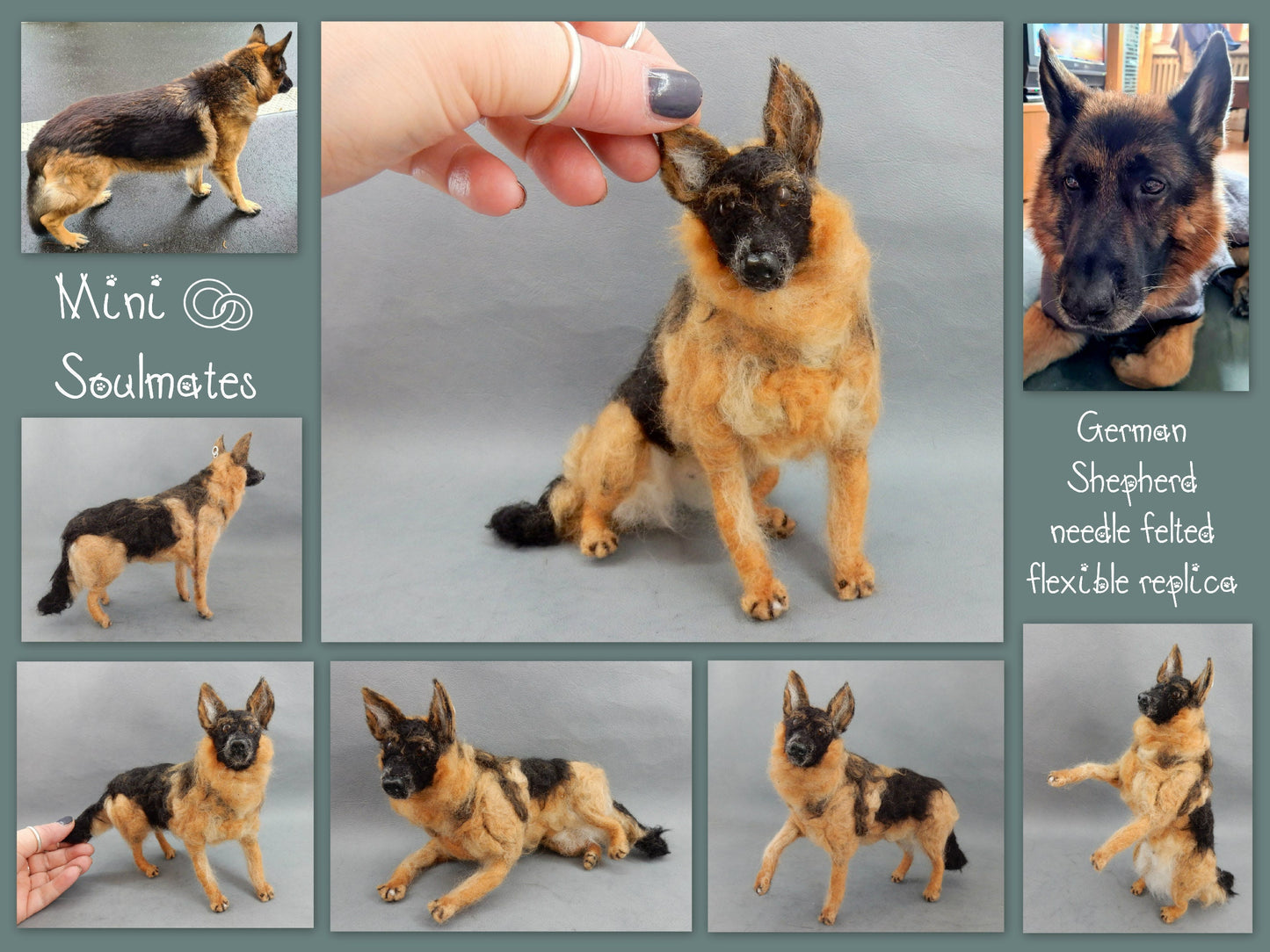 German Shepherd needle-felted dog miniature