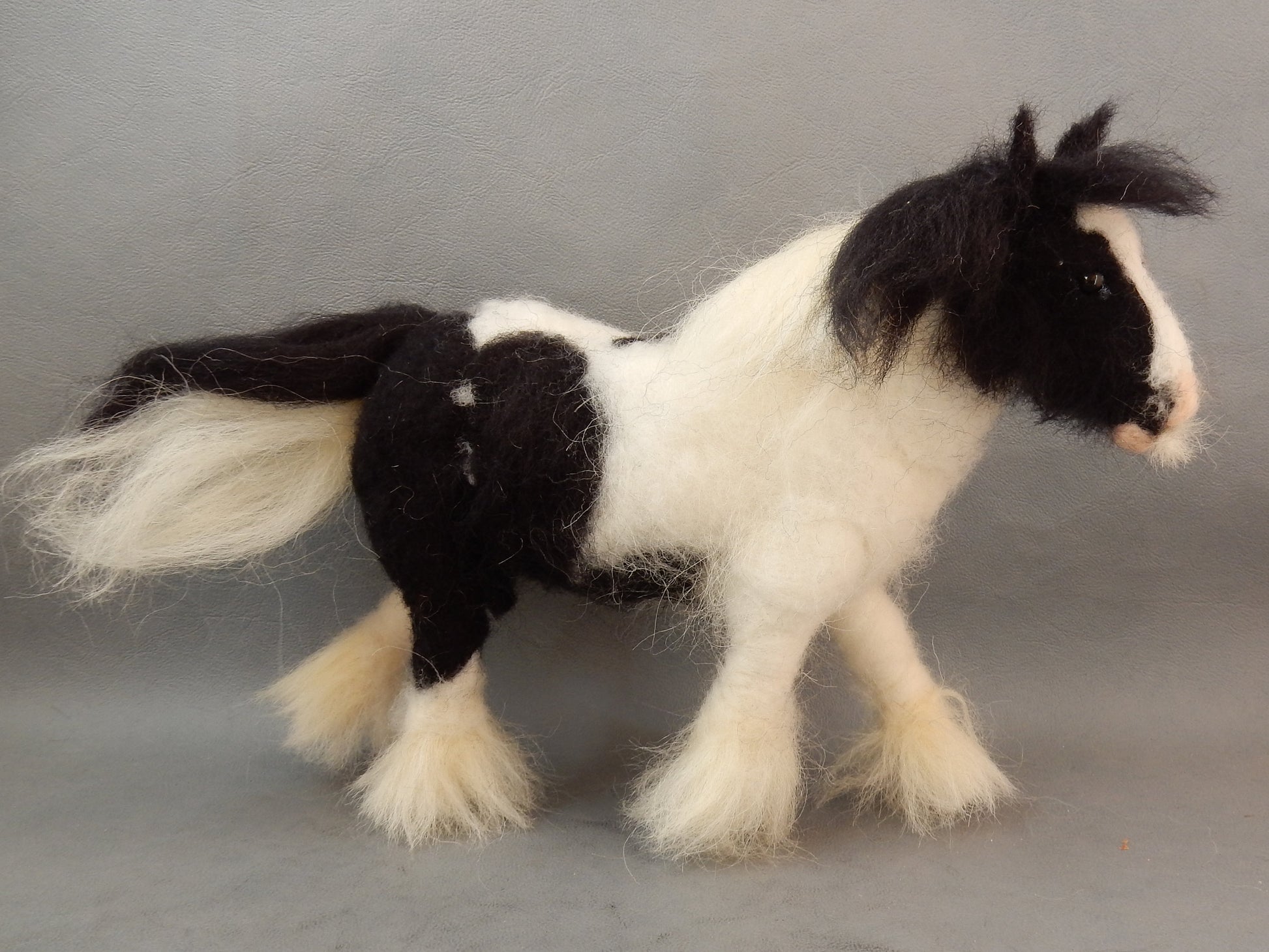 Needle felted horse sculpture Tinker Irish Cob portrait Gypsy horse me