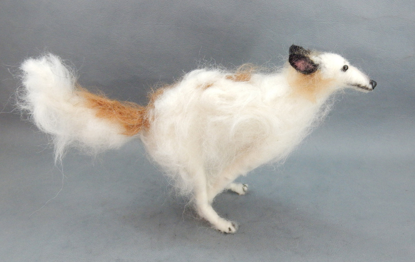 Red Borzoi miniature needle felted dog replica