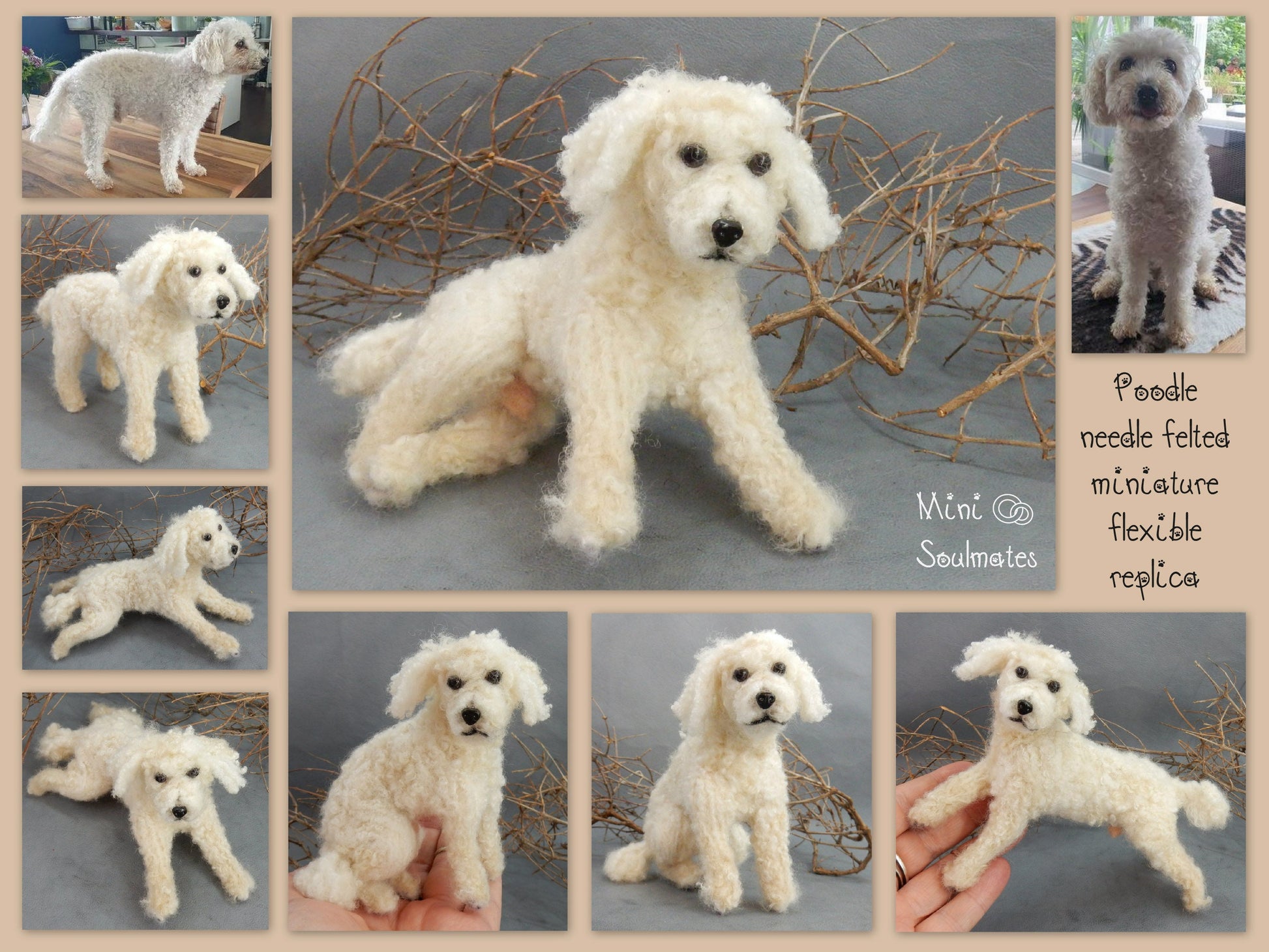 White Poodle mom gift idea custom dog double