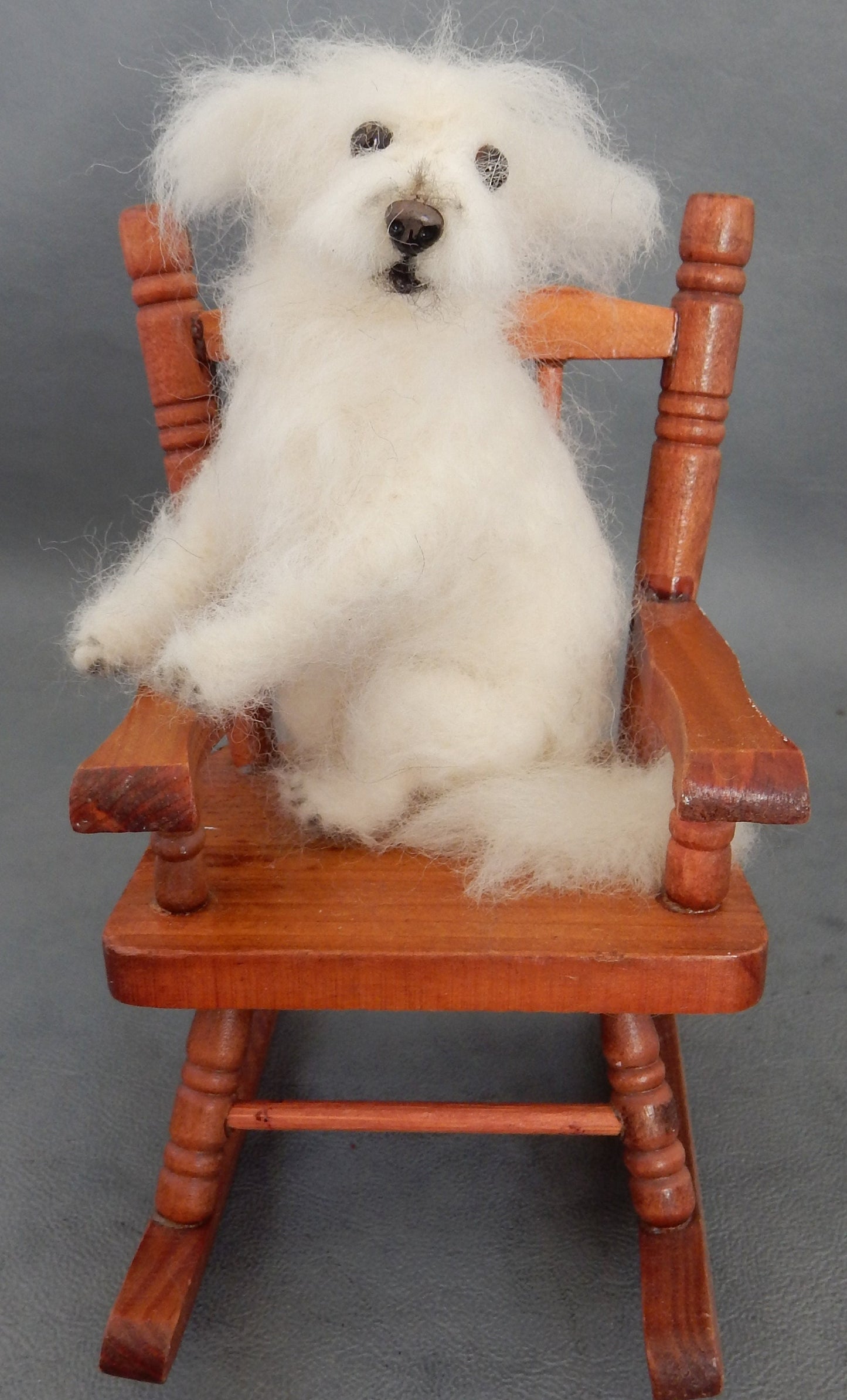 Maltese dog replica custom dog effigy needle-felt dog sculpture