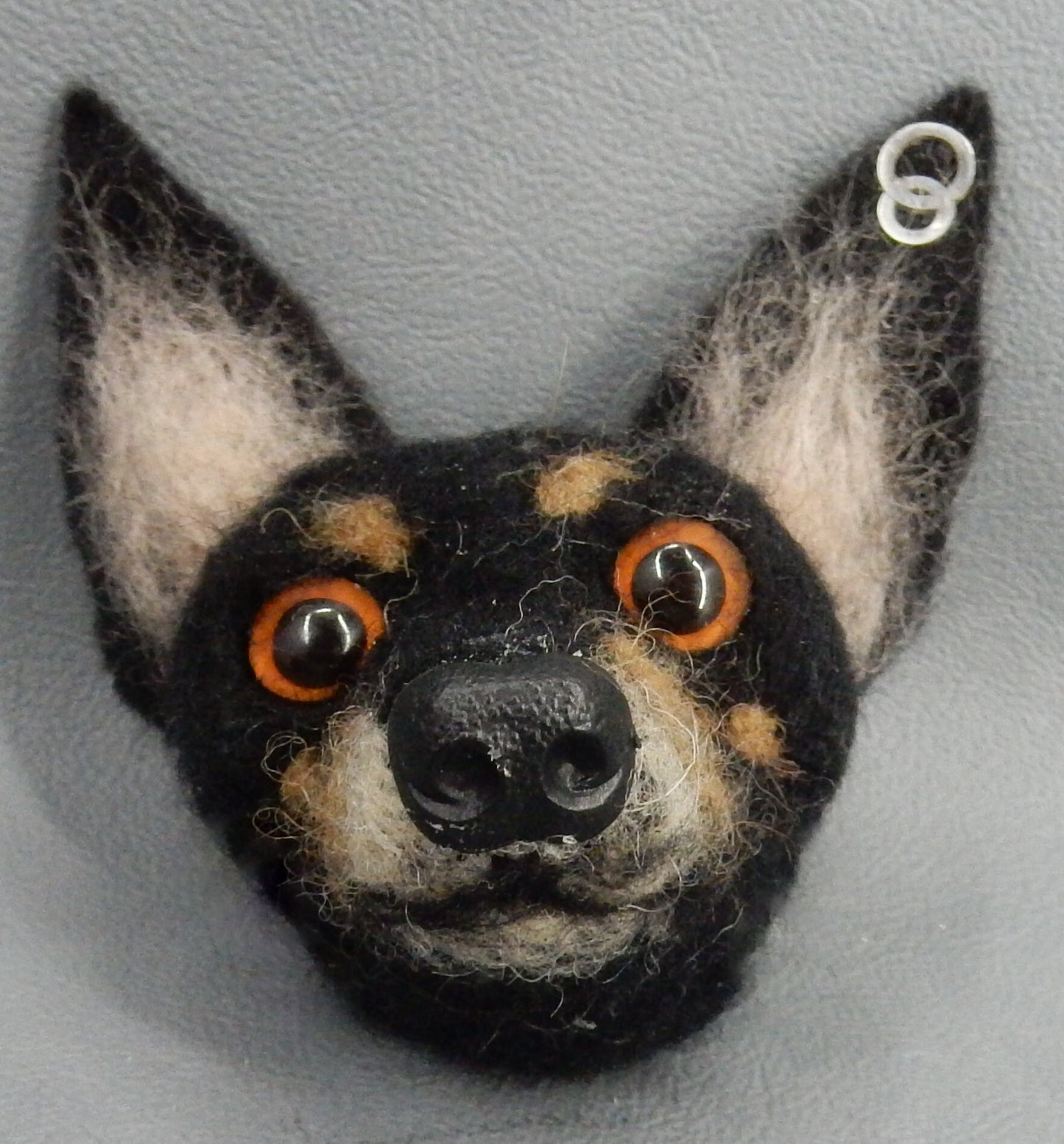 Needle felt dog pin dog brooch