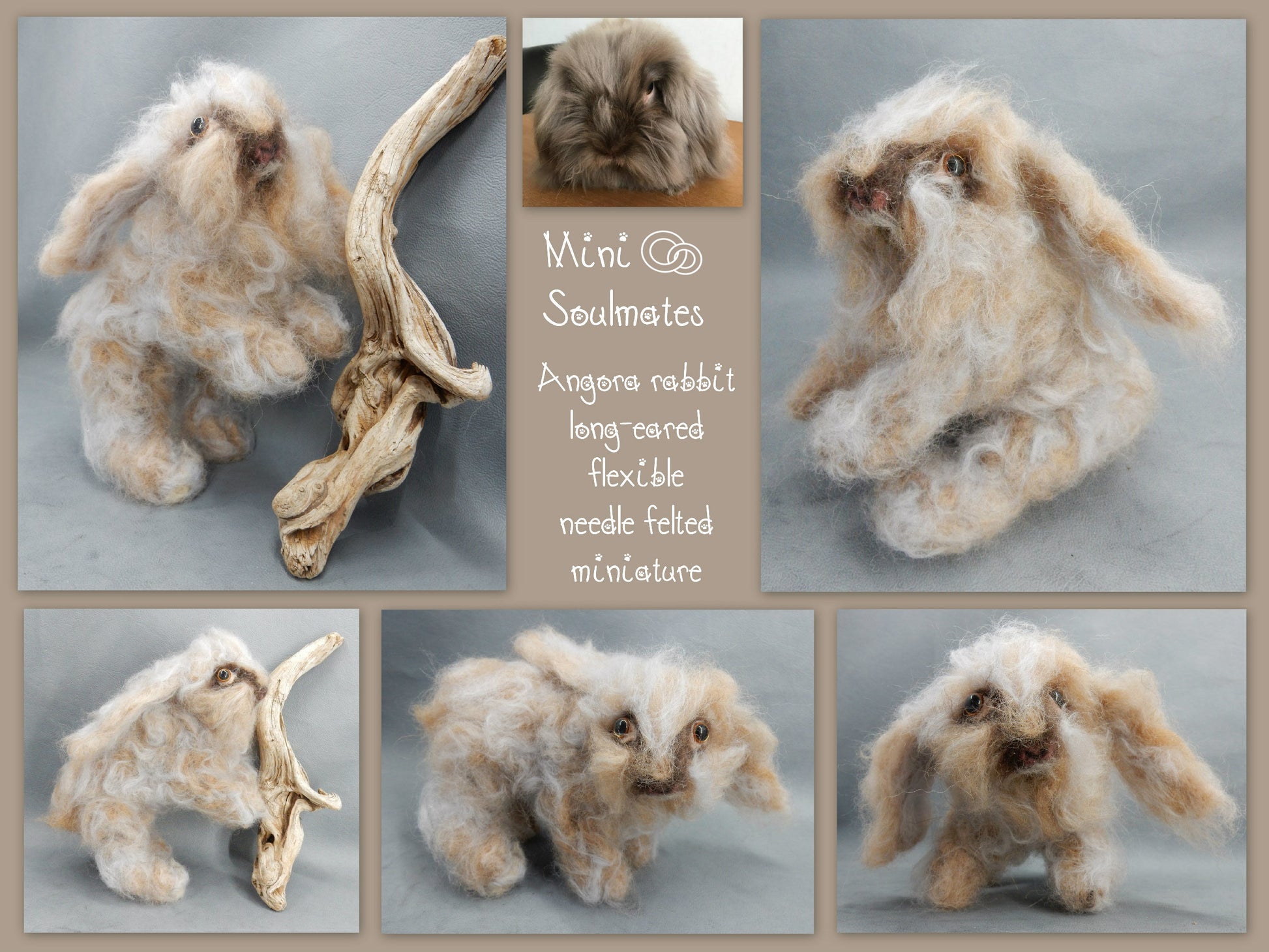 Custom felt rabbit miniature needle felted rabbit lover gift Dwarf Lop