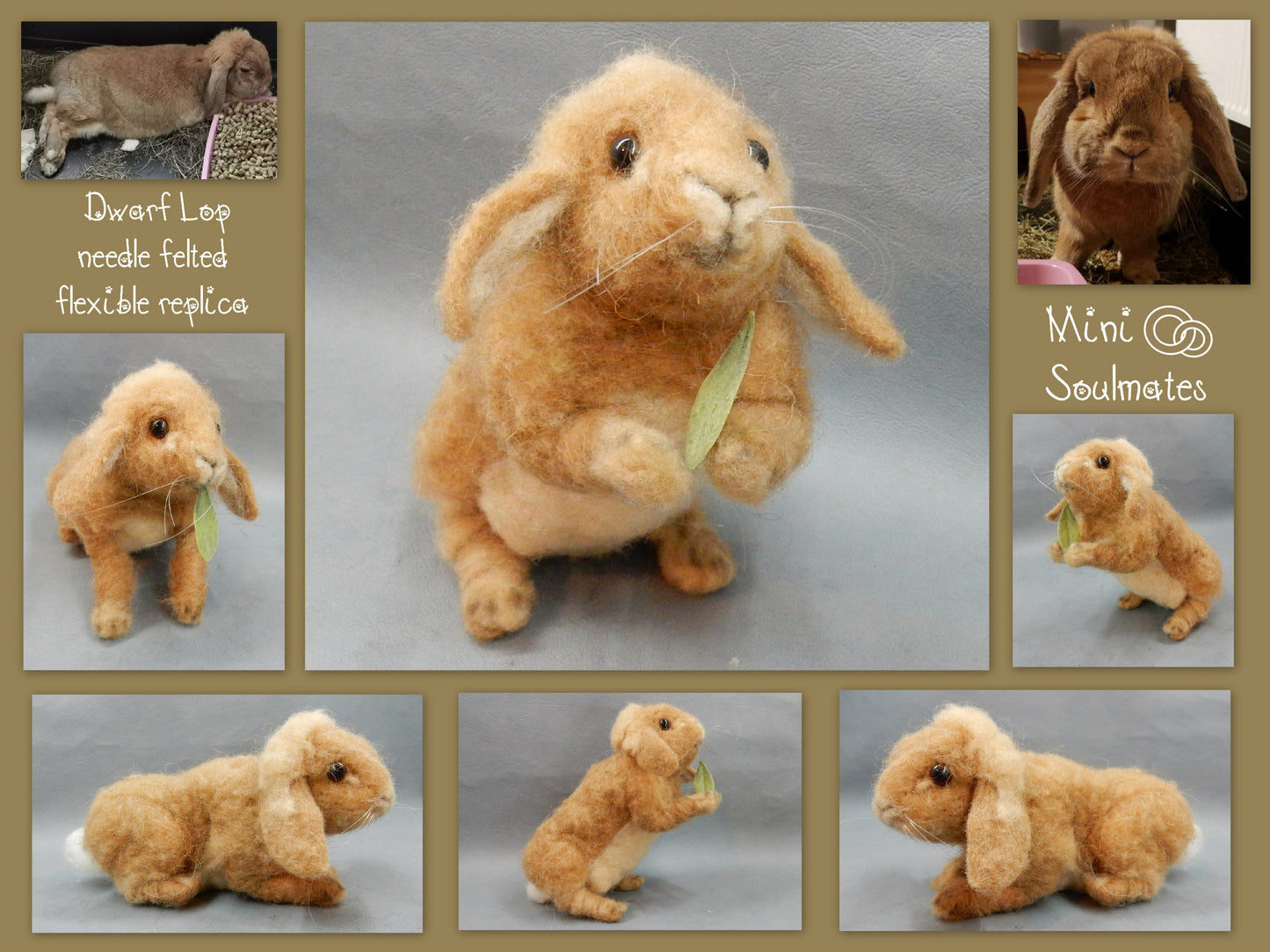 Custom felt rabbit miniature needle felted rabbit lover gift Dwarf Lop