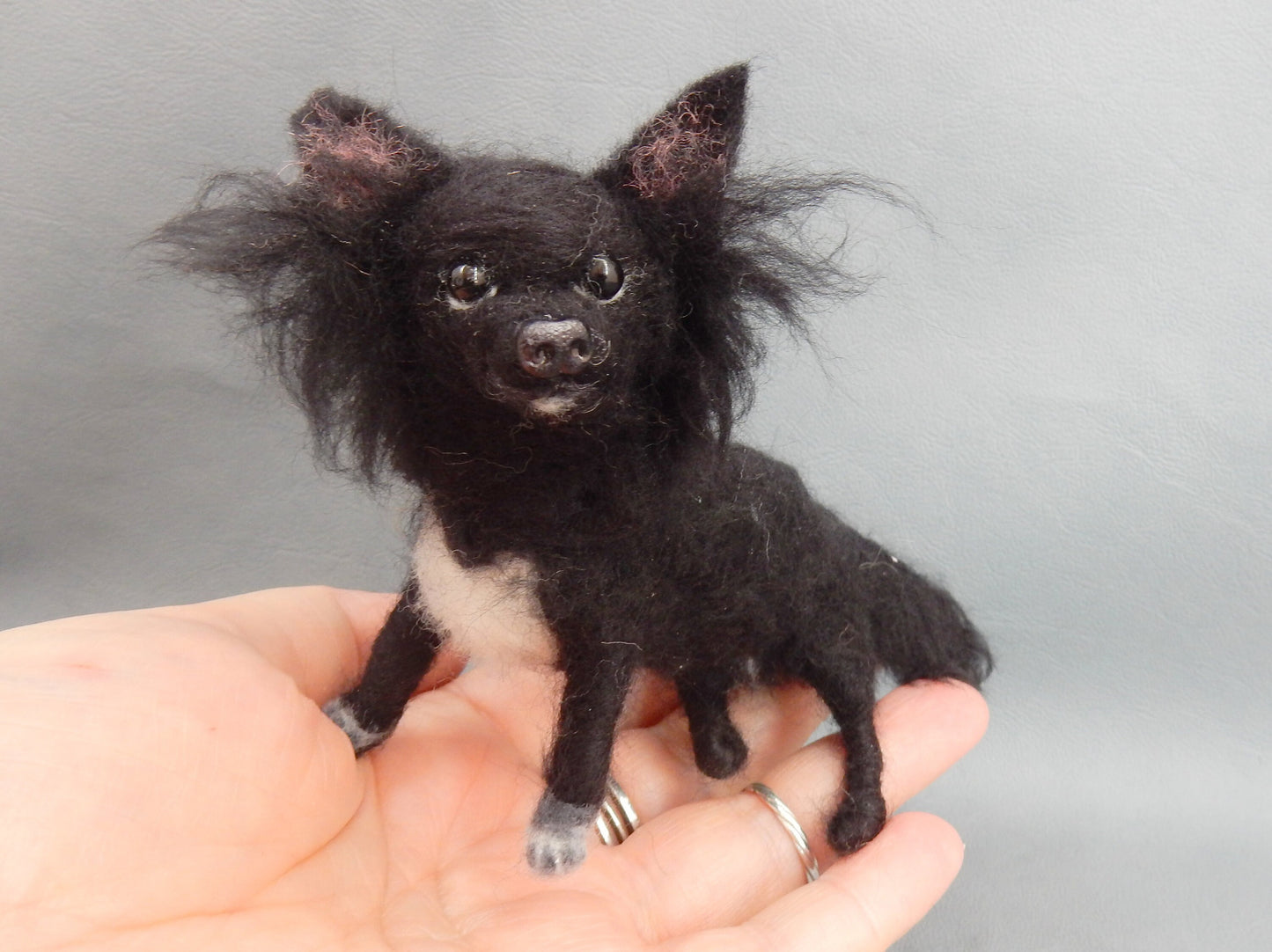 Chihuahua needle-felt dog replica 