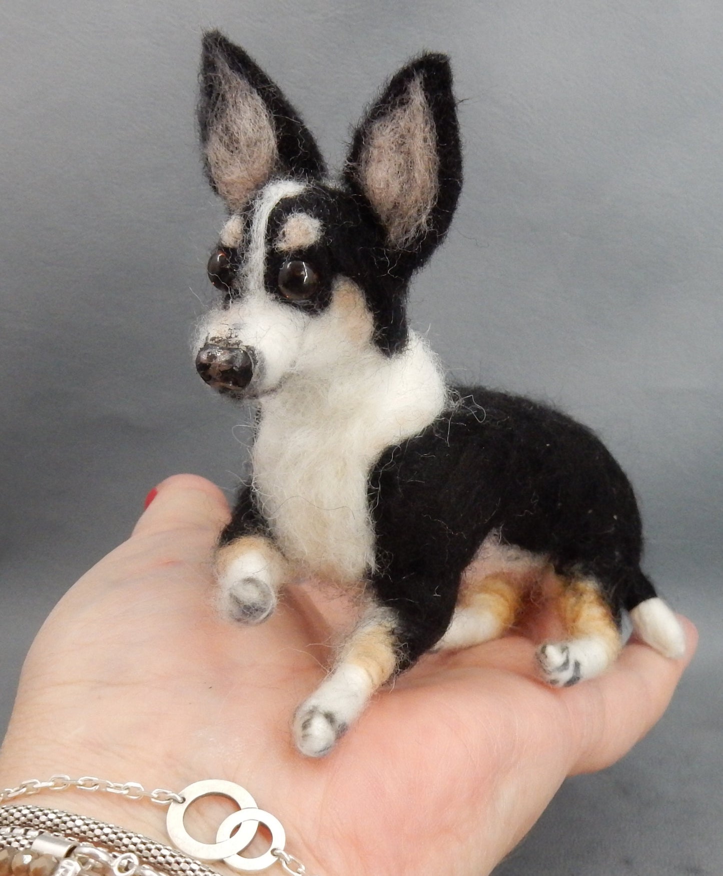 Lilac Fawn Chihuahua needle-felt dog replica