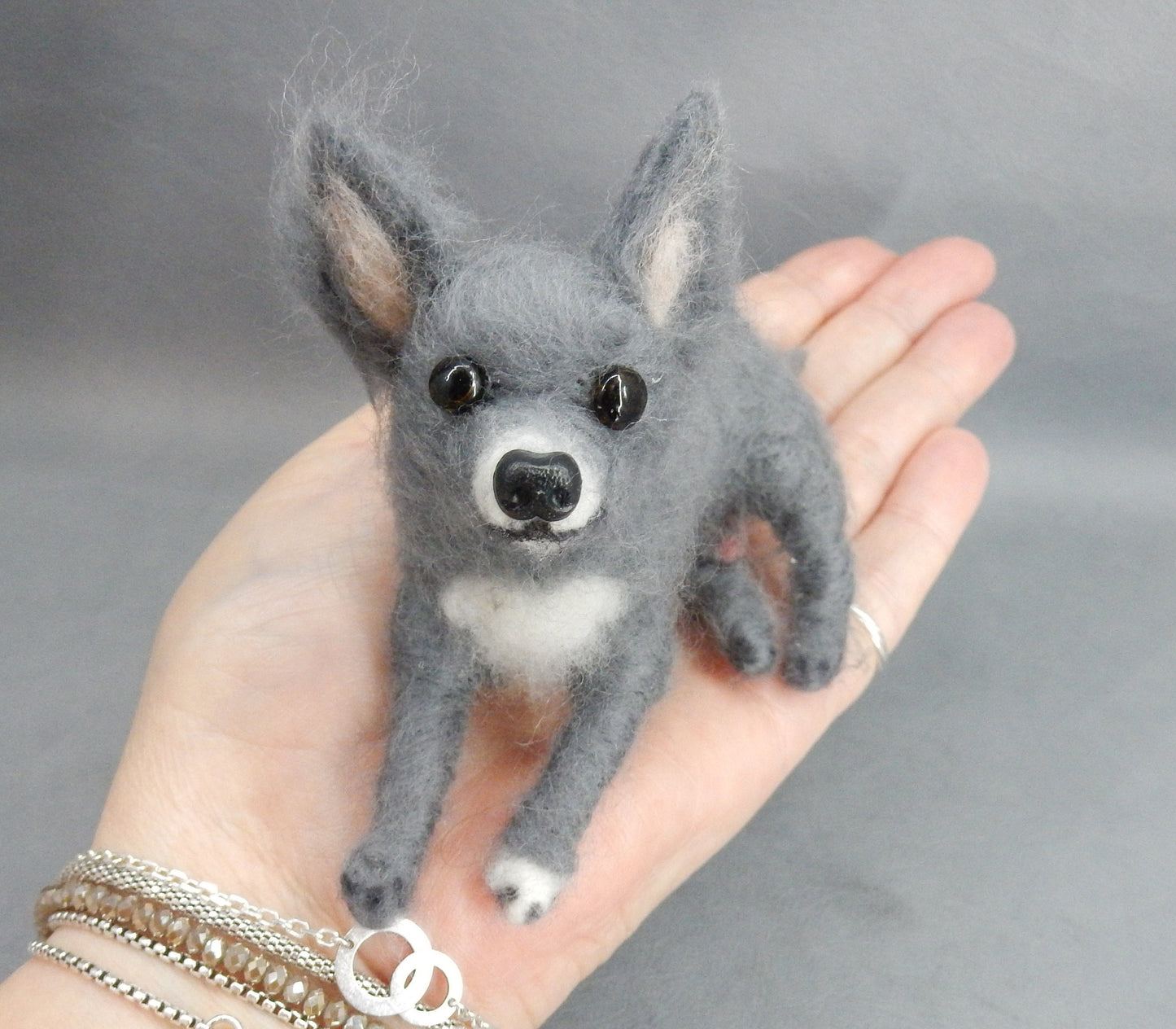 Lilac Fawn Chihuahua needle-felt dog replica