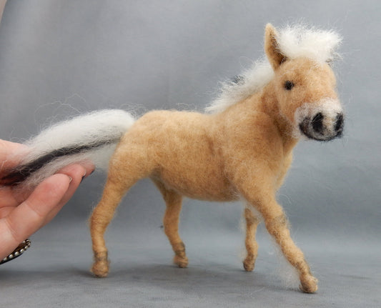 Fiord horse lover gift idea needle-felt horse sculpture 