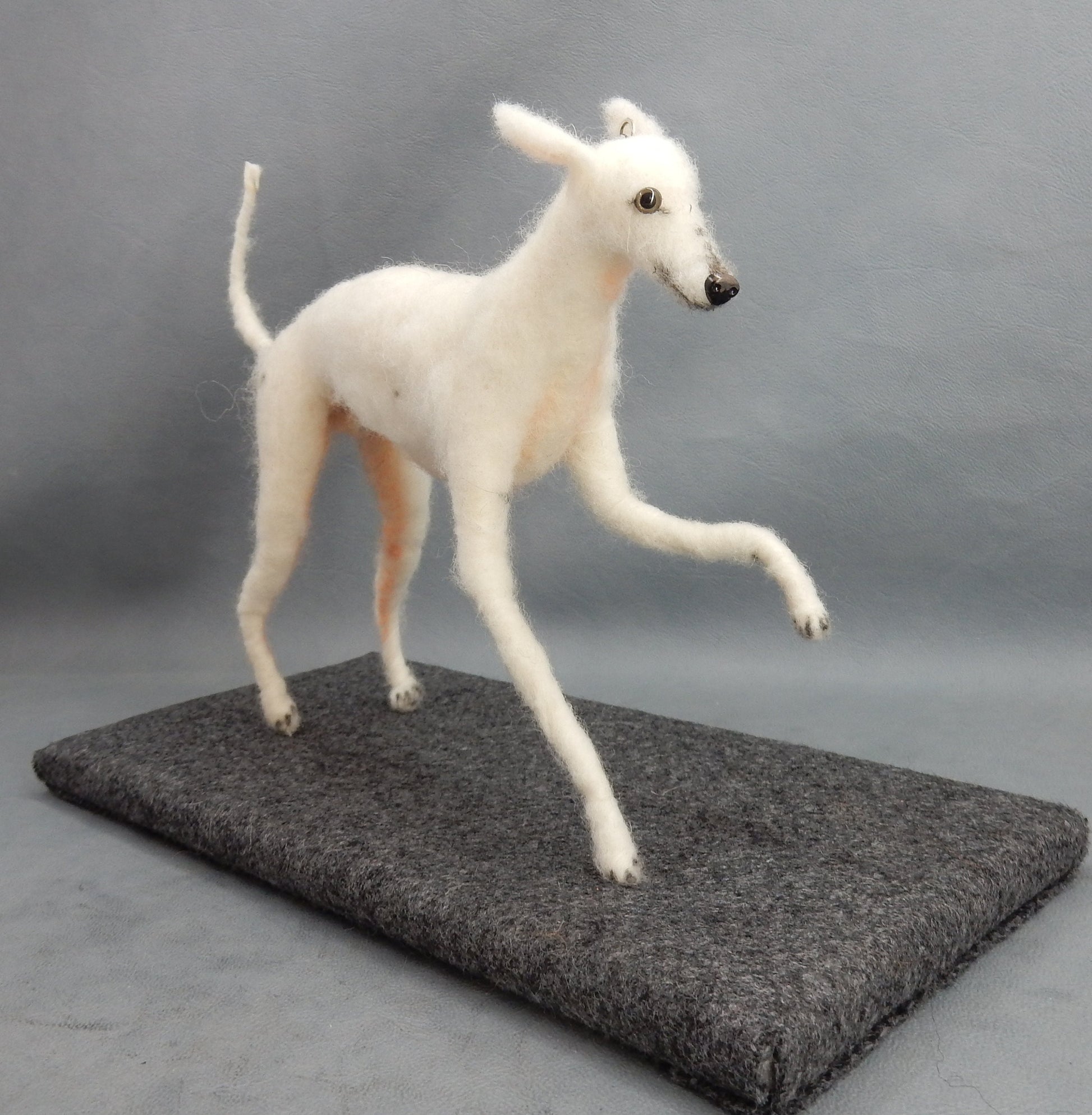 needle-felted dog miniature Faux taxidermy dog mount
