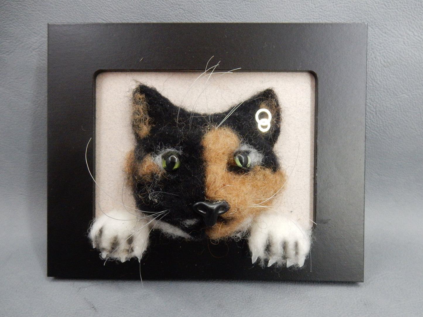 needle felted cat portrait 3D pet art portrait