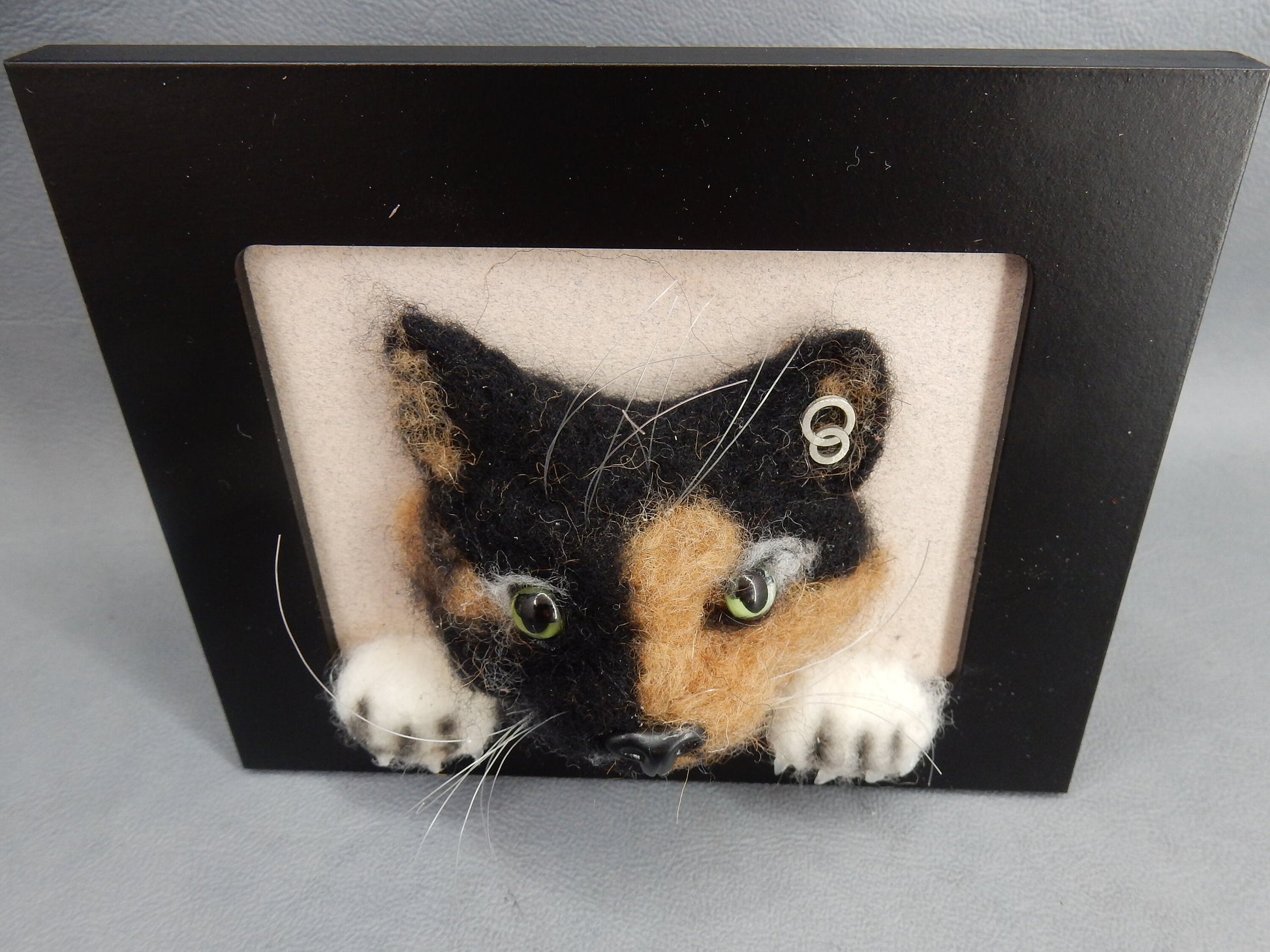 needle felted cat portrait 3D pet art portrait