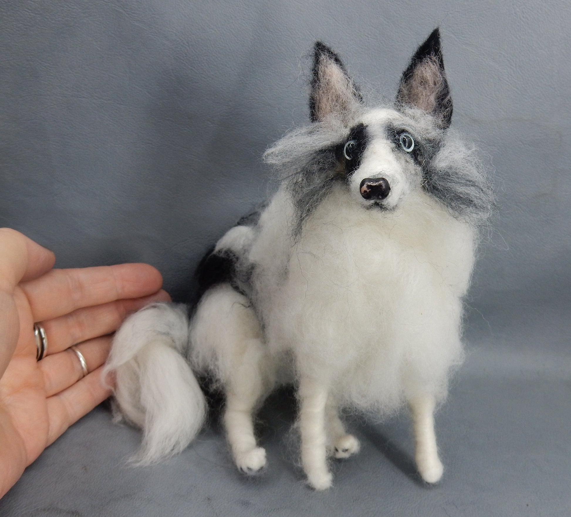 Sheltie needle-felted dog miniature Rough Collie dog replica