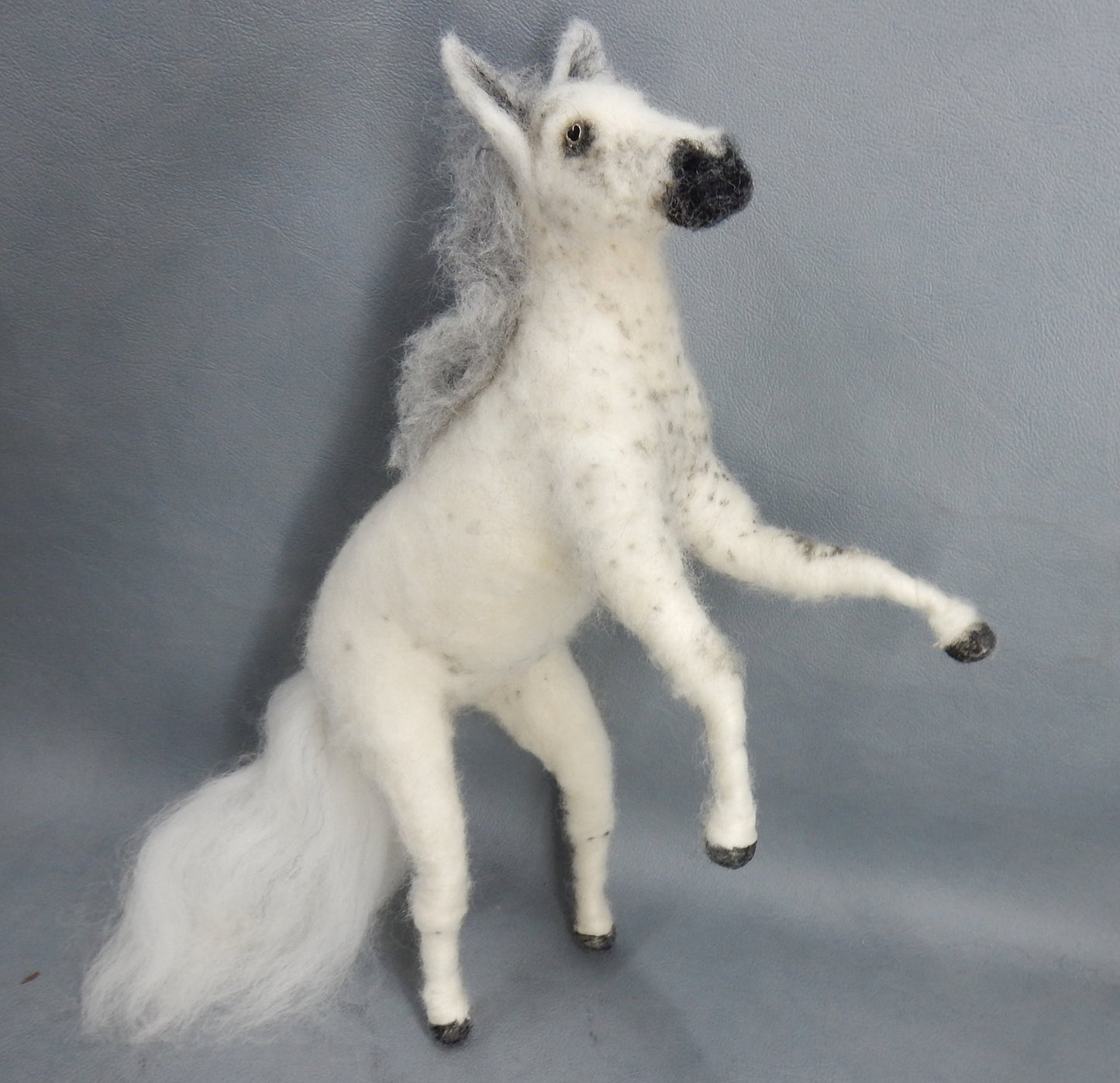 Custom felted horse white horse sculpture