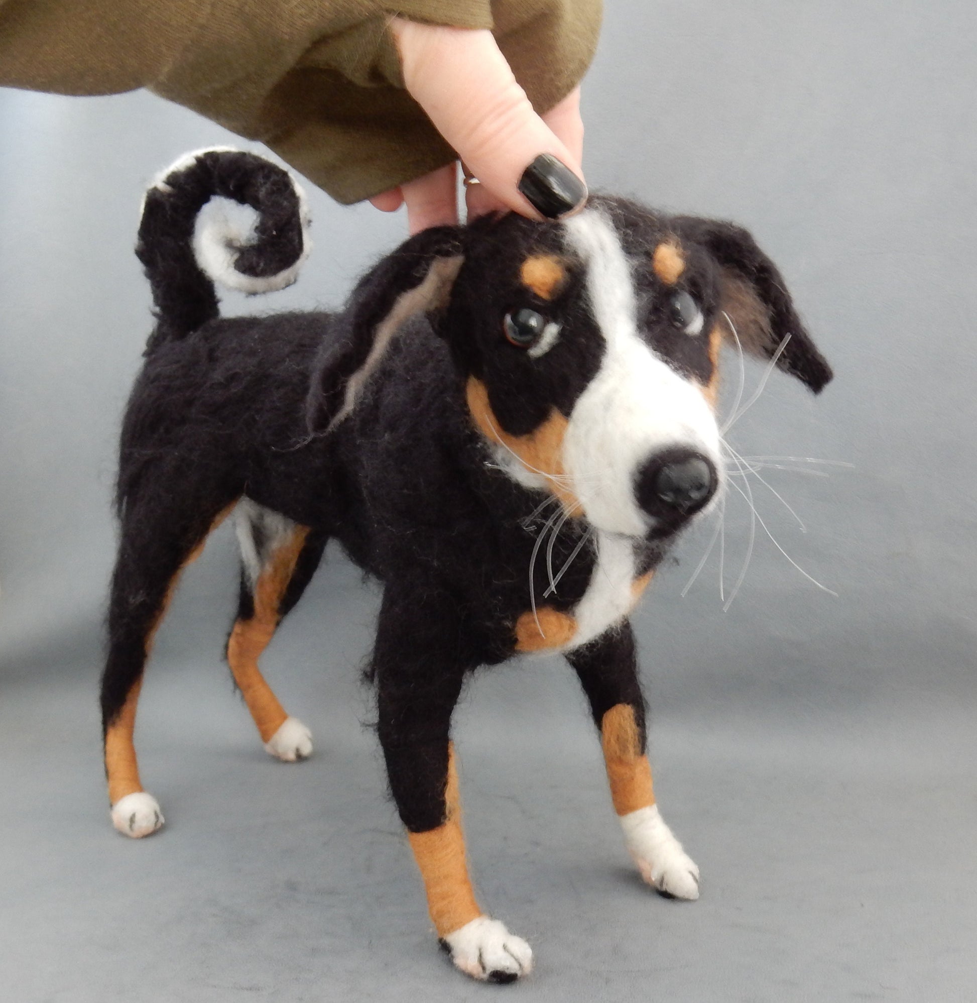 Swiss Mountain Dog custom felted dog replica