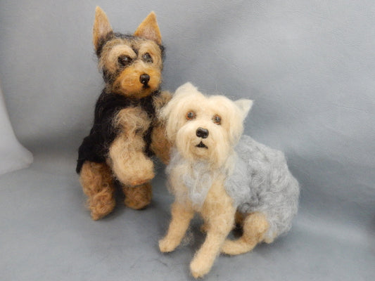 Yorkshire Terrier needle felted dog replica