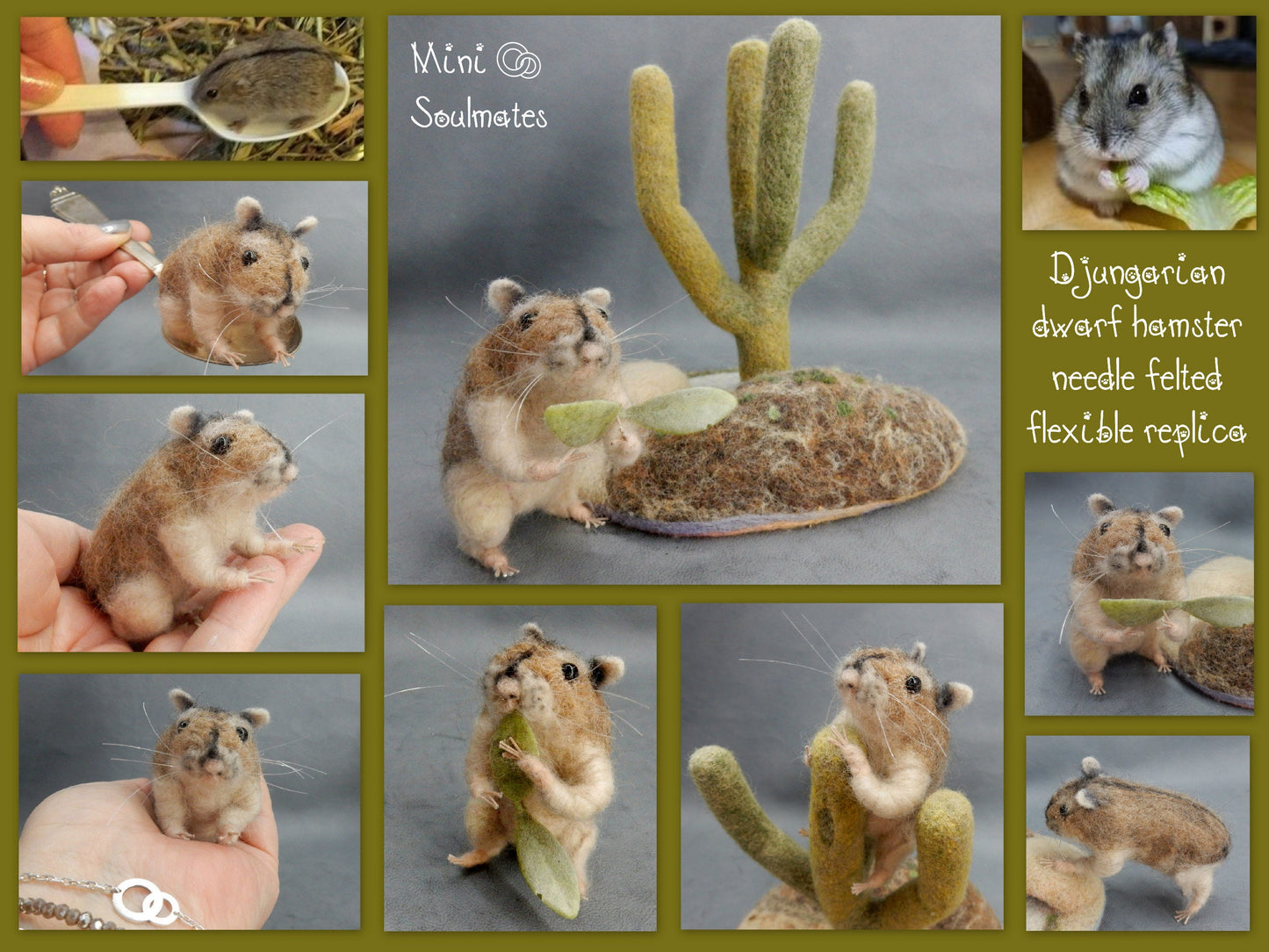 needle-felt Hamster replica life-size effigy