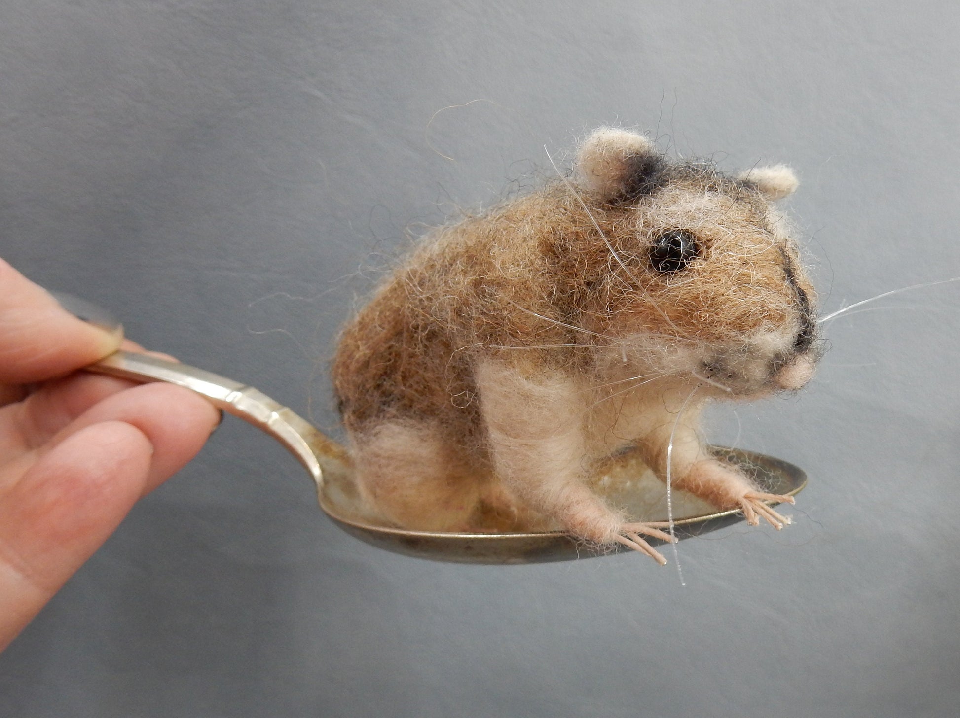 needle-felt Hamster replica life-size effigy