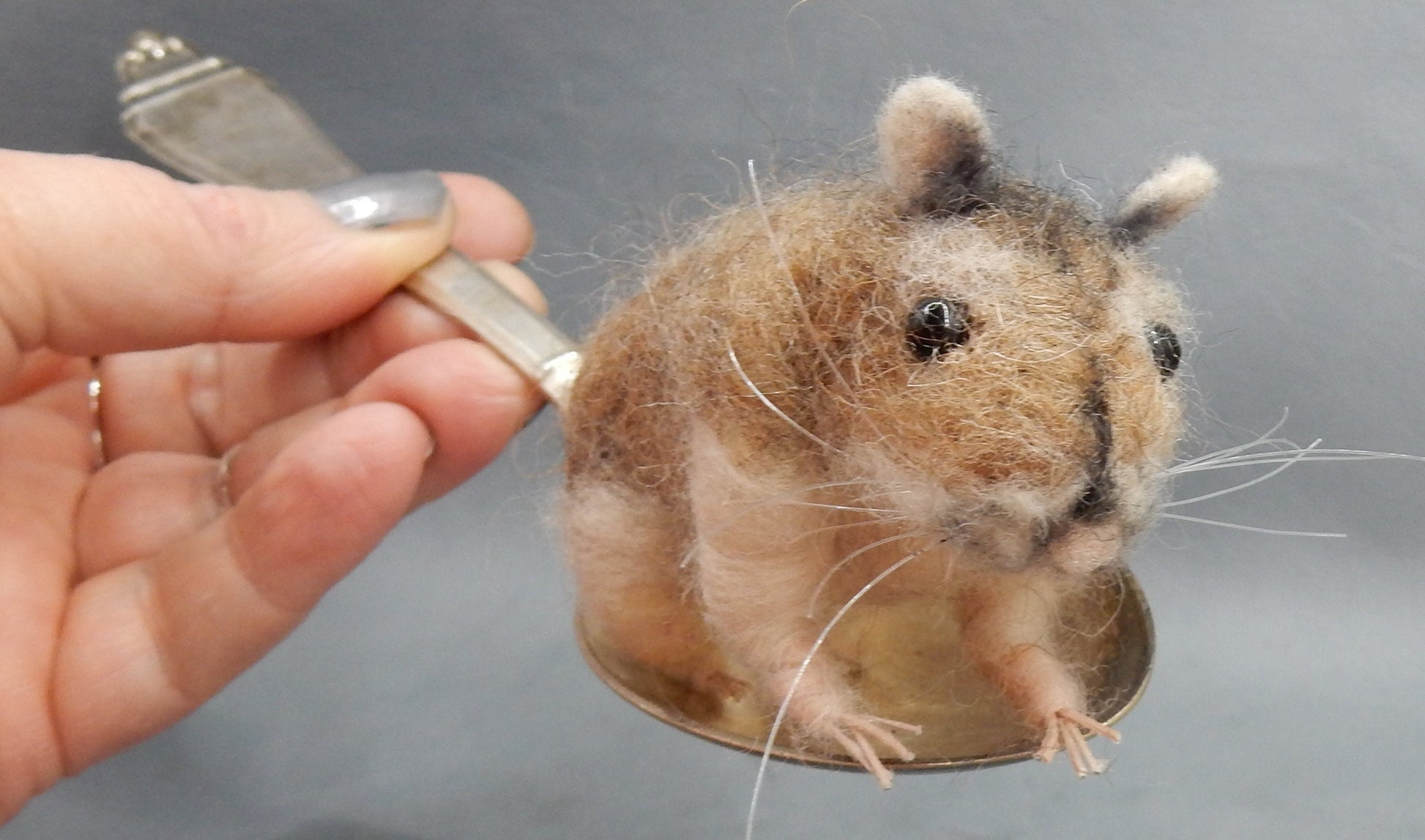 needle-felt Hamster replica life-size effigy