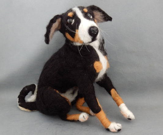 Swiss Mountain Dog custom felted dog replica