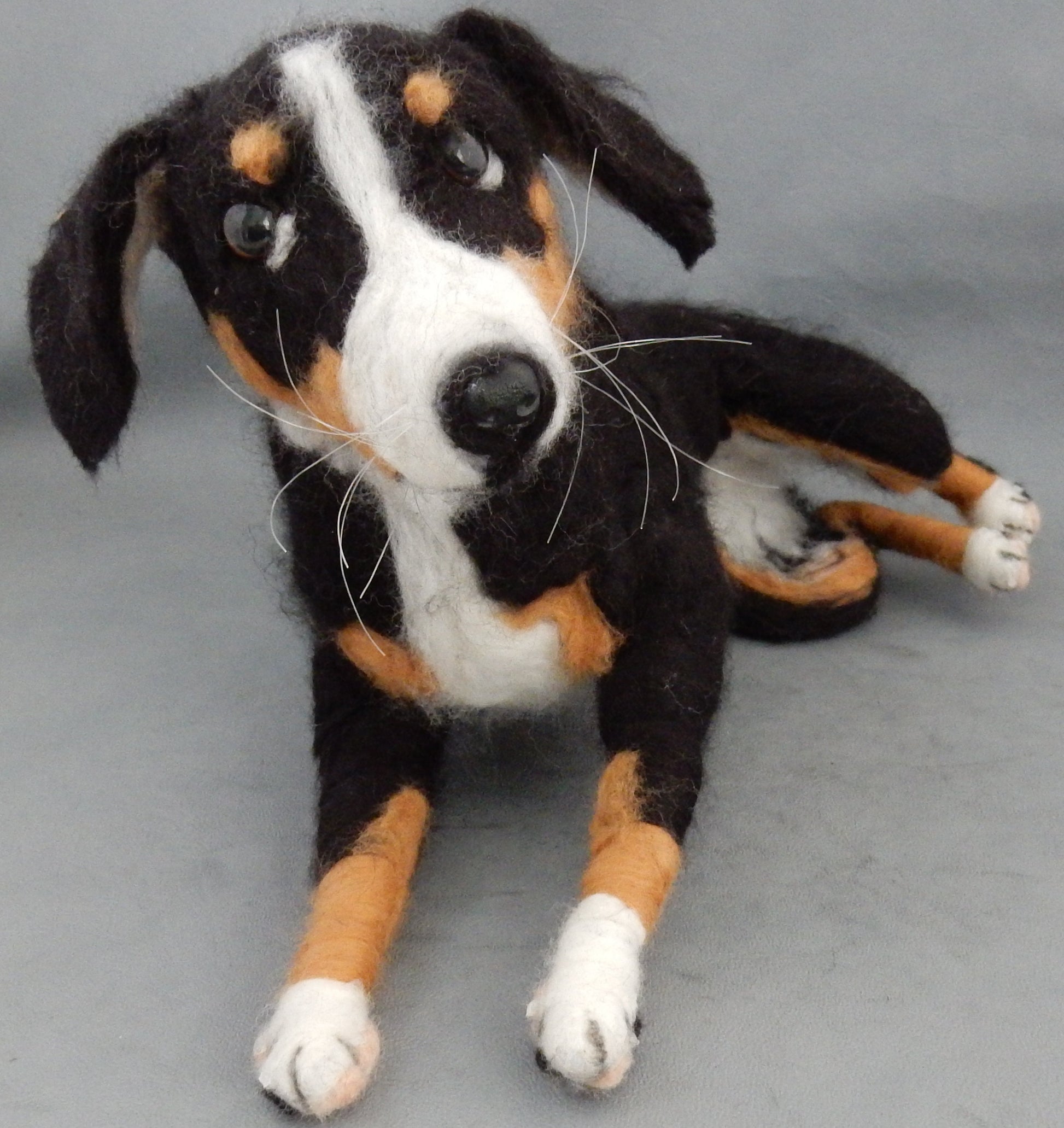 Swiss Mountain Dog custom felted dog replica