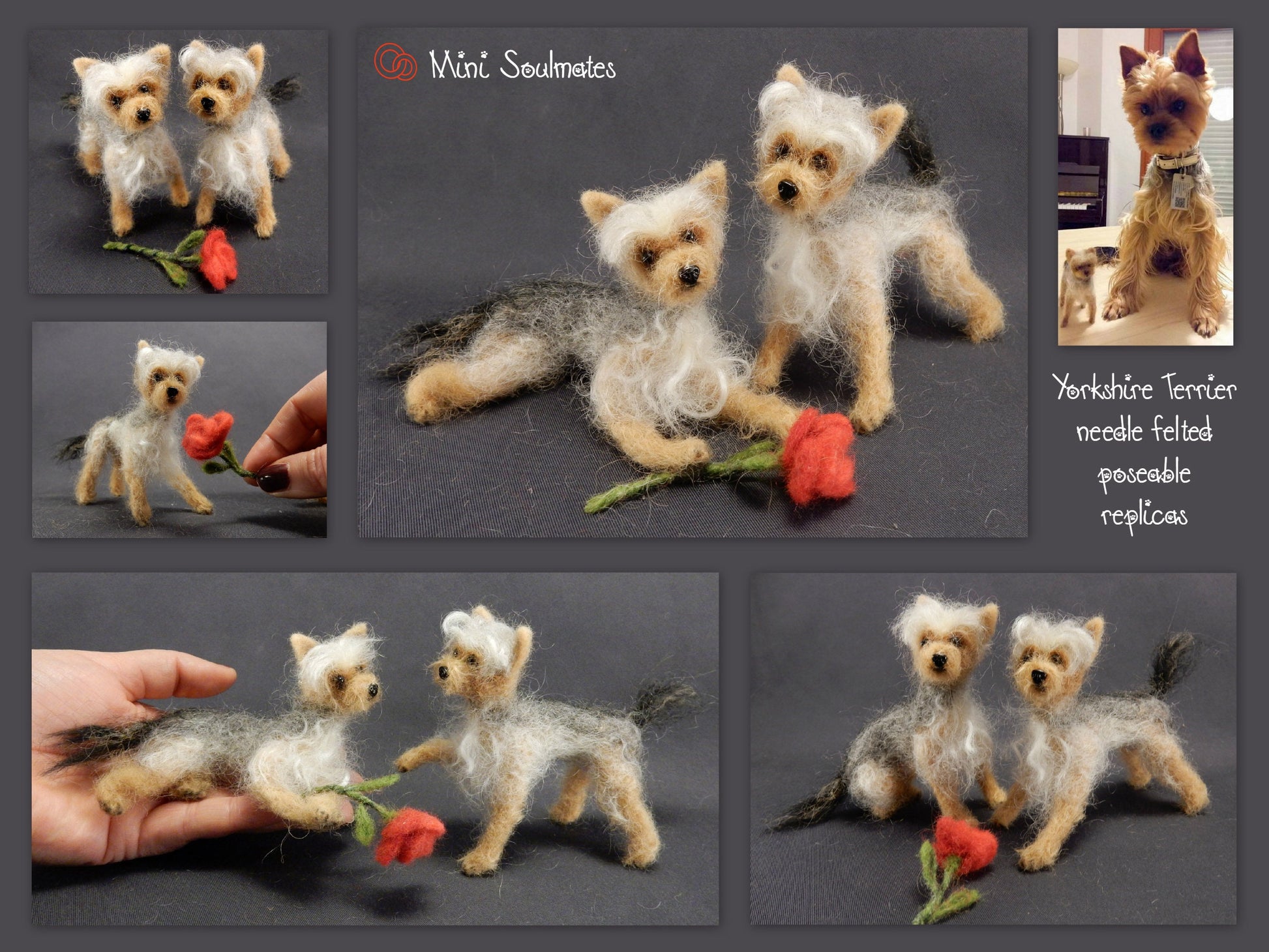 Yorkshire Terrier needle felted dog replica