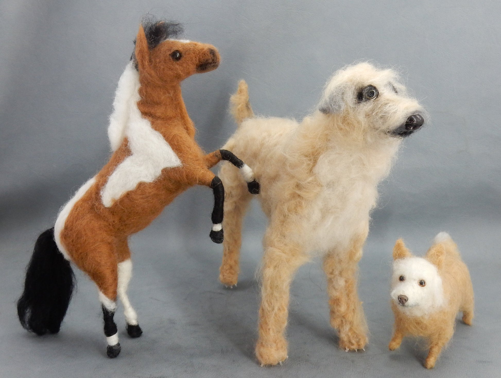 Irish Wolfhound replica needle felt dog miniature