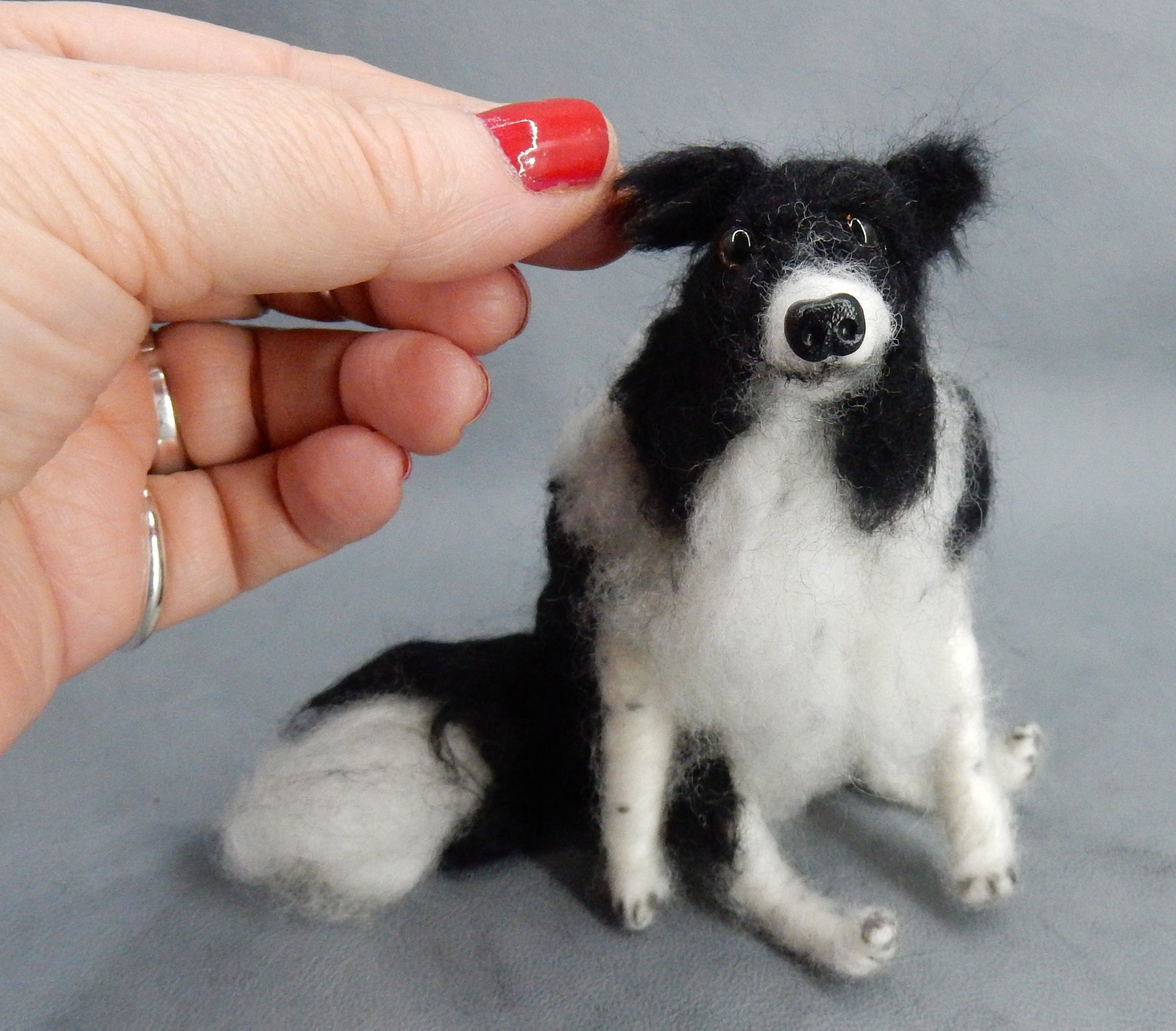 Border Collie needle-felt dog miniature custom dog replica