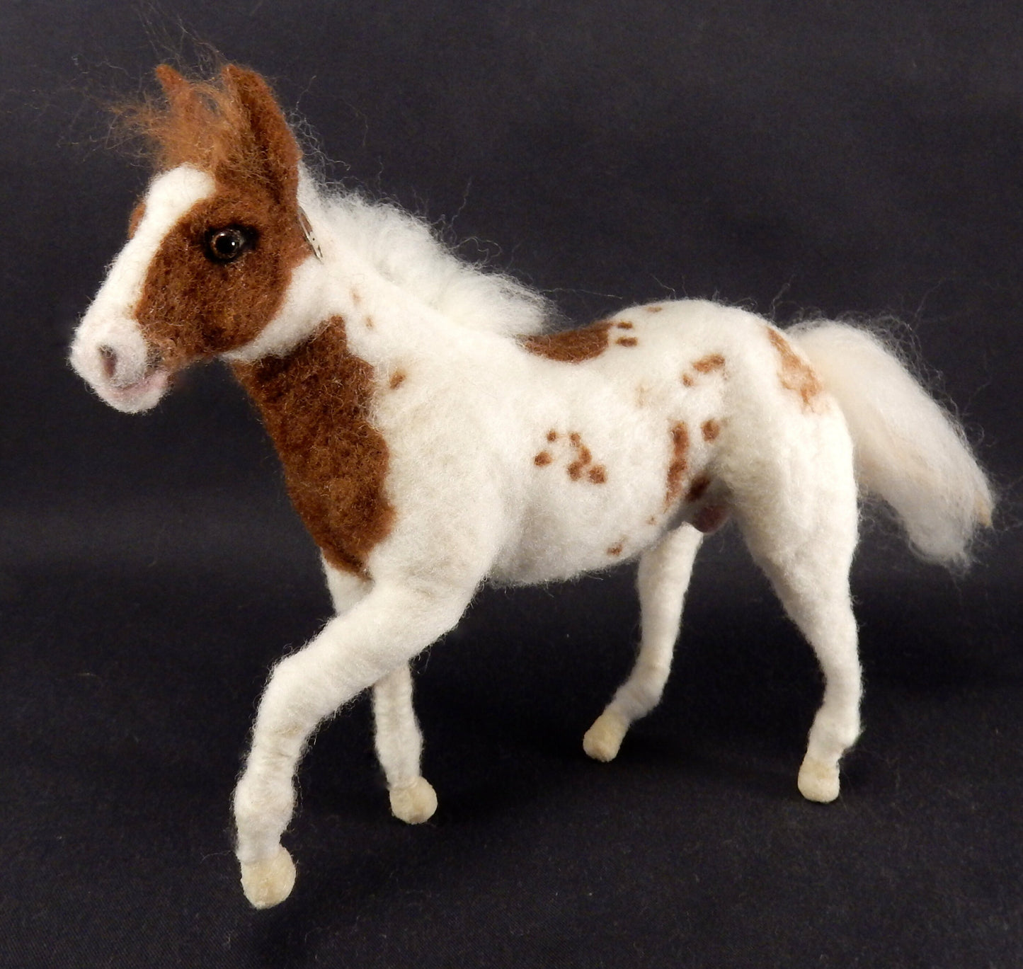 Custom-felted Paint Horse replica