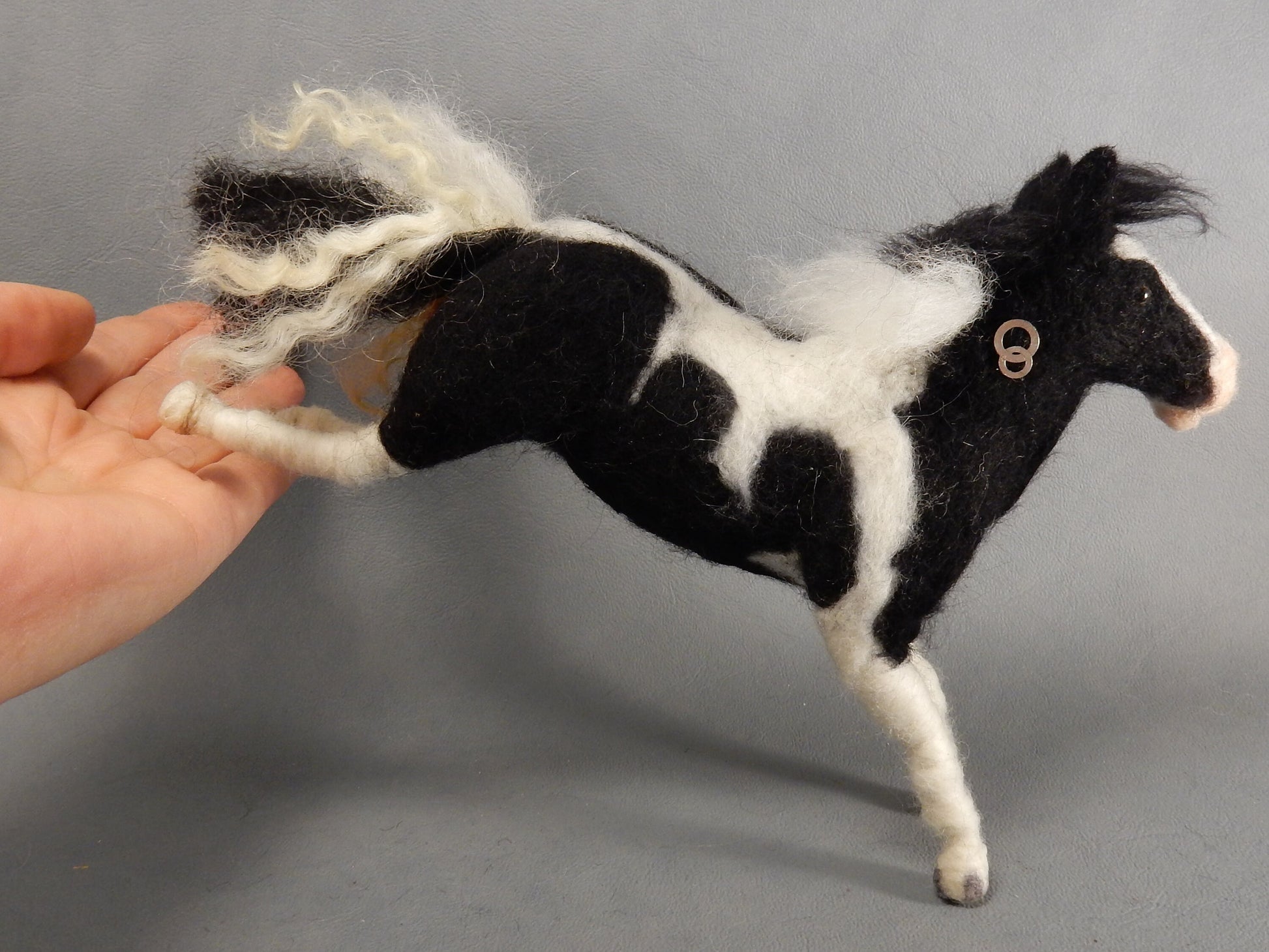 Custom-felted Paint Horse replica