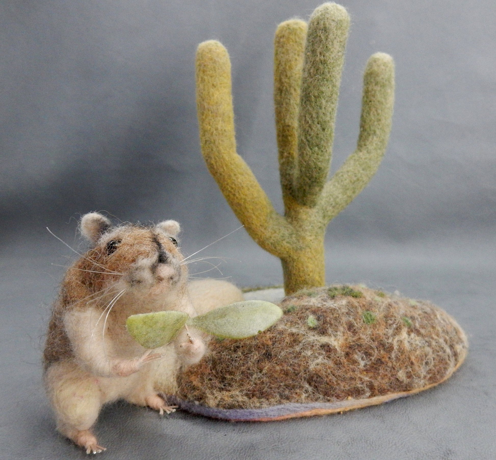 needle-felt Hamster replica life-size effigy