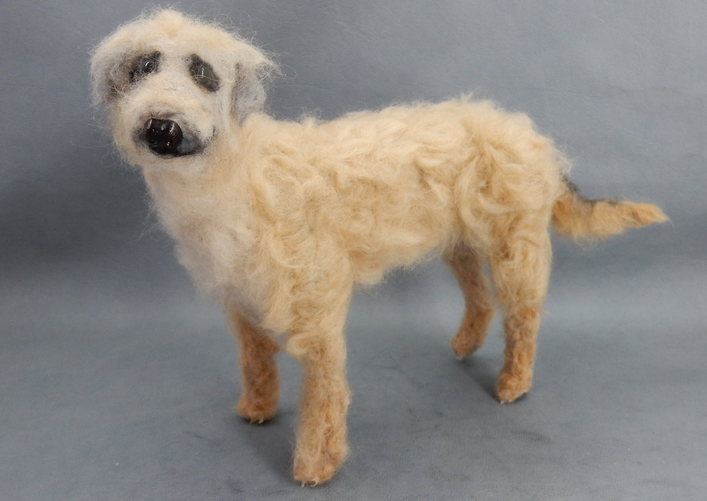 Irish Wolfhound replica needle felt dog miniature