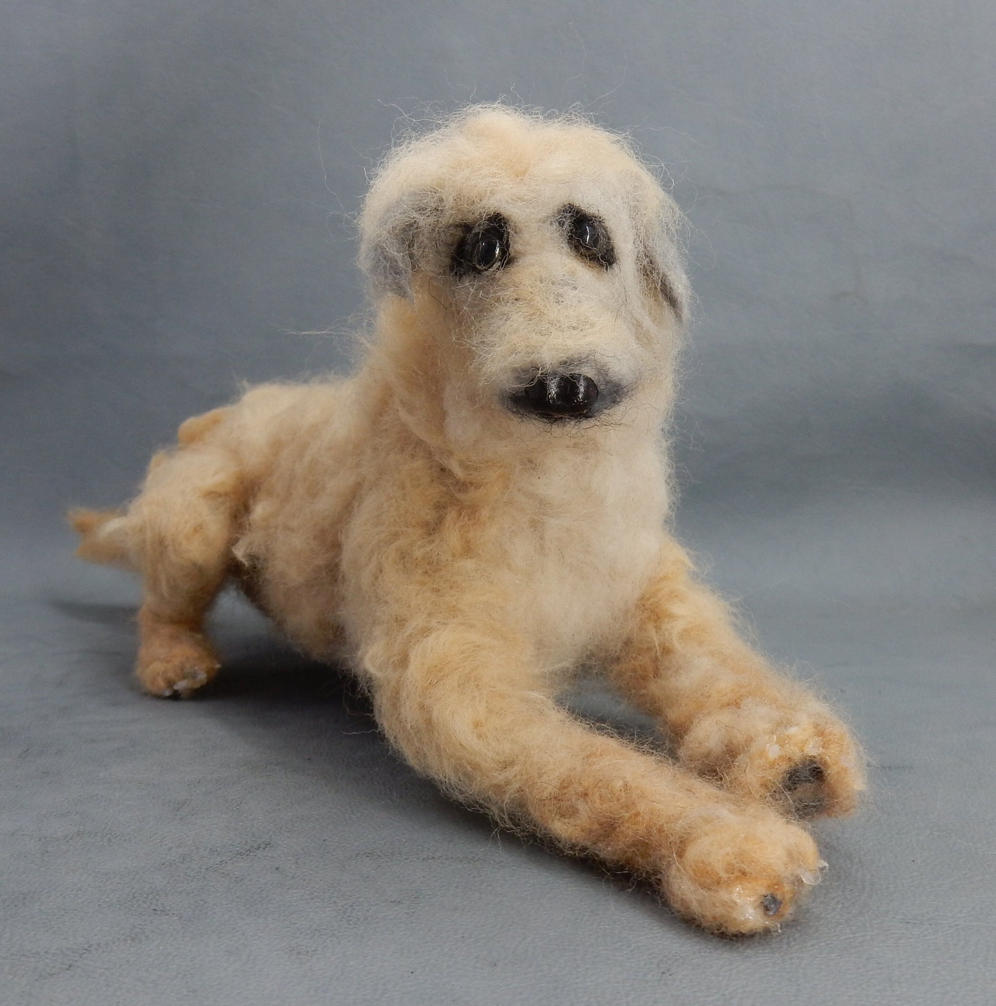 Irish Wolfhound replica needle felt dog miniature