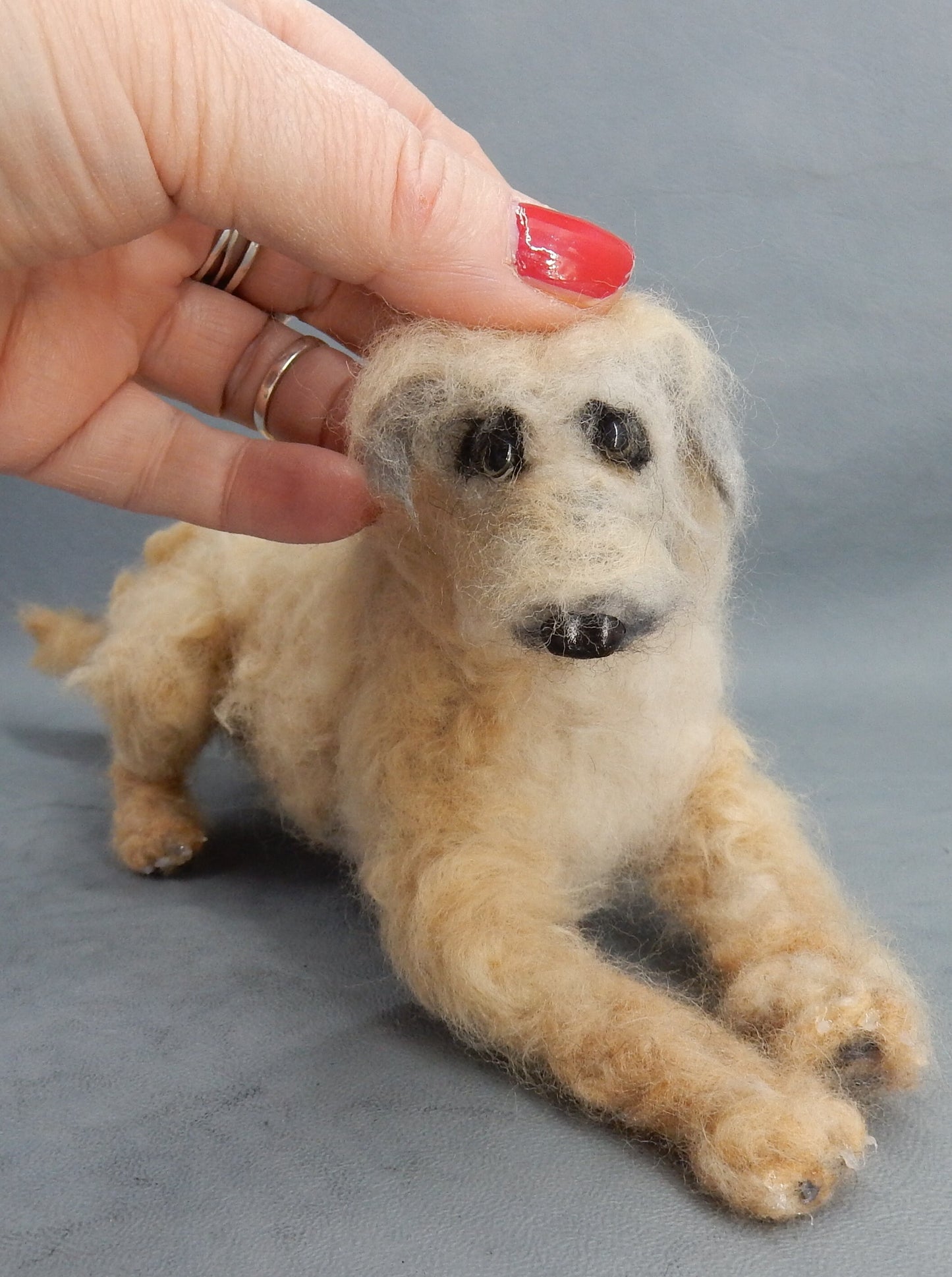 Irish Wolfhound replica needle felt dog miniature