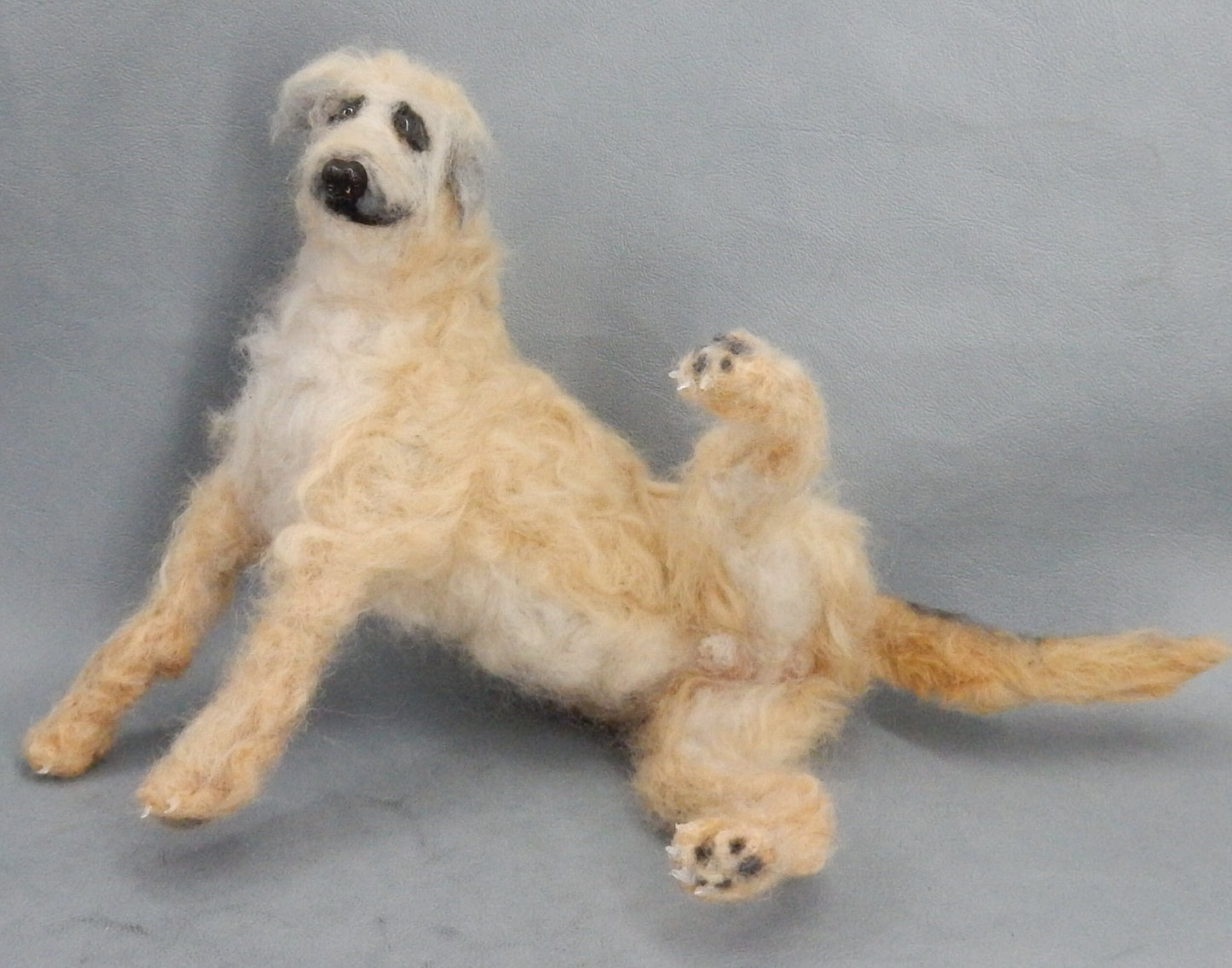 Irish Wolfhound replica needle felt dog miniature